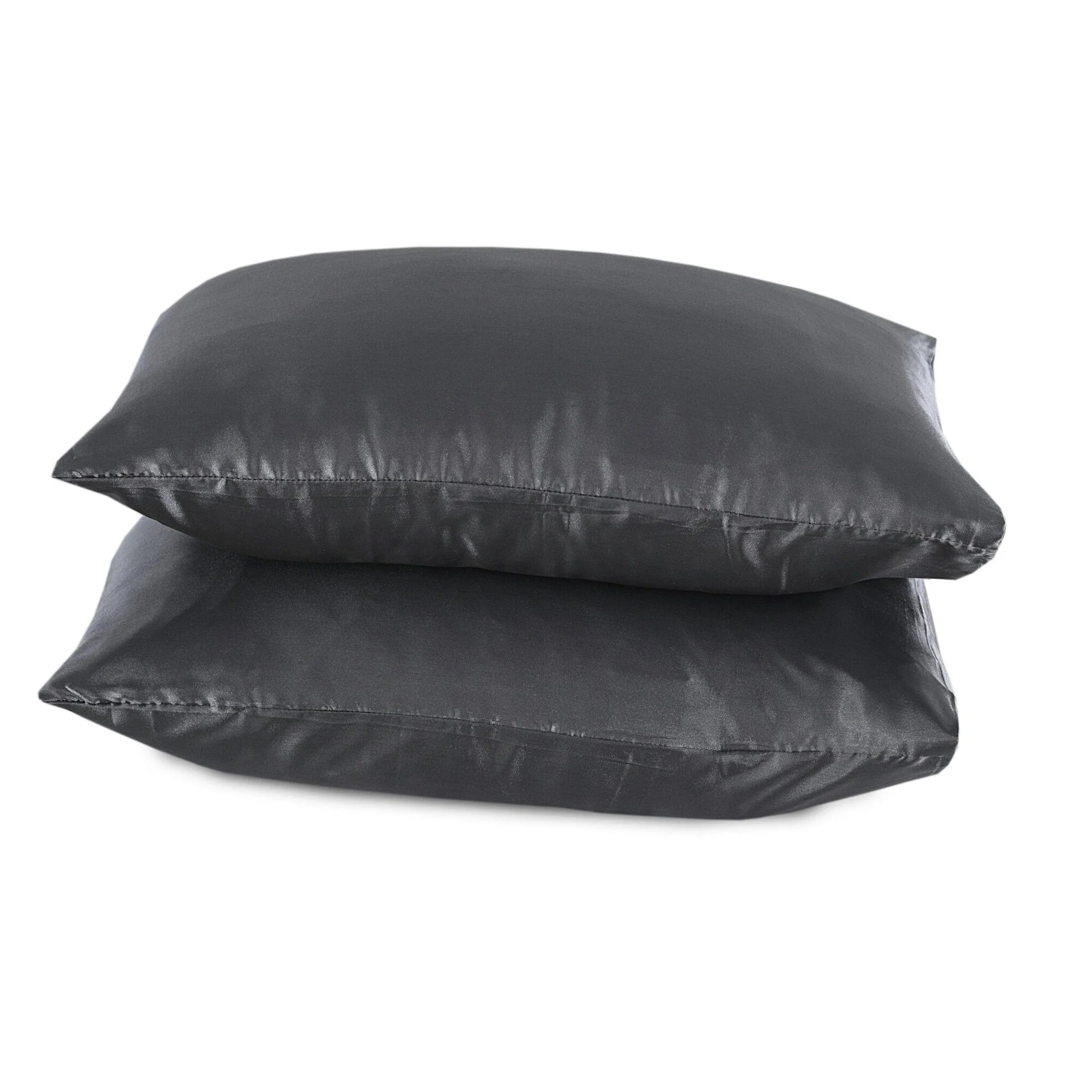 Satijnen Kussenslopen Antraciet 60 x 70 cm – 2 stuks
