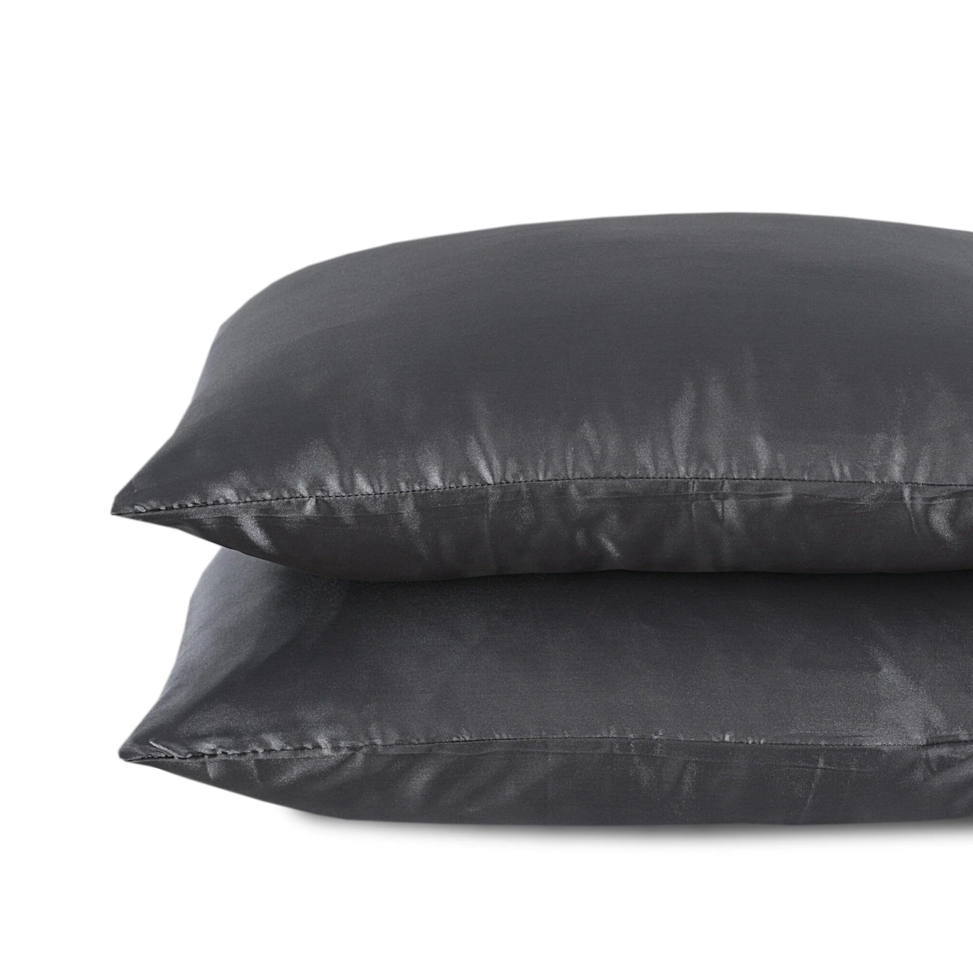 Satijnen Kussenslopen Antraciet 60 x 70 cm – 2 stuks