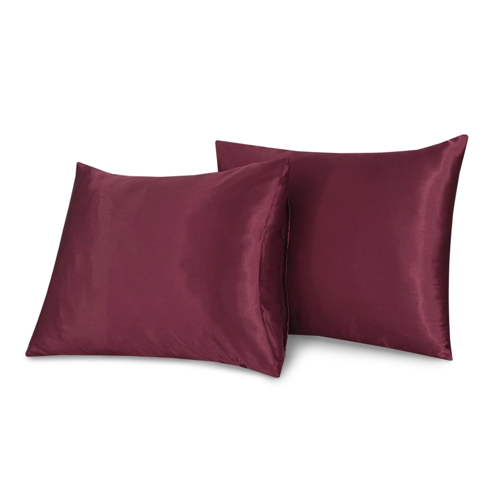Satijnen Kussenslopen Burgundy 60 x 70 cm – 2 stuks