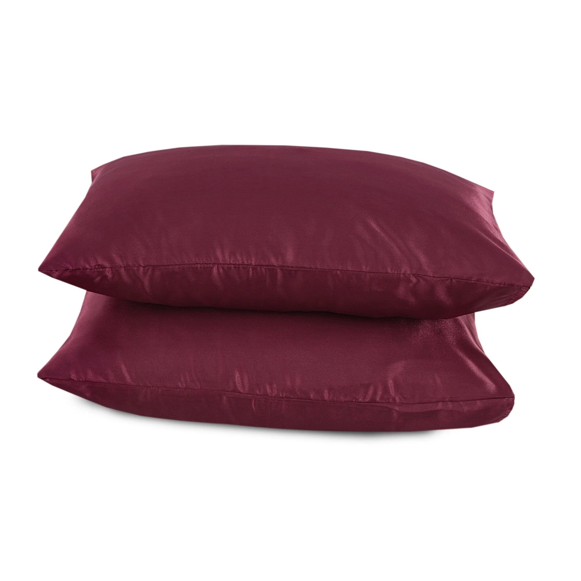 Satijnen Kussenslopen Burgundy 60 x 70 cm – 2 stuks