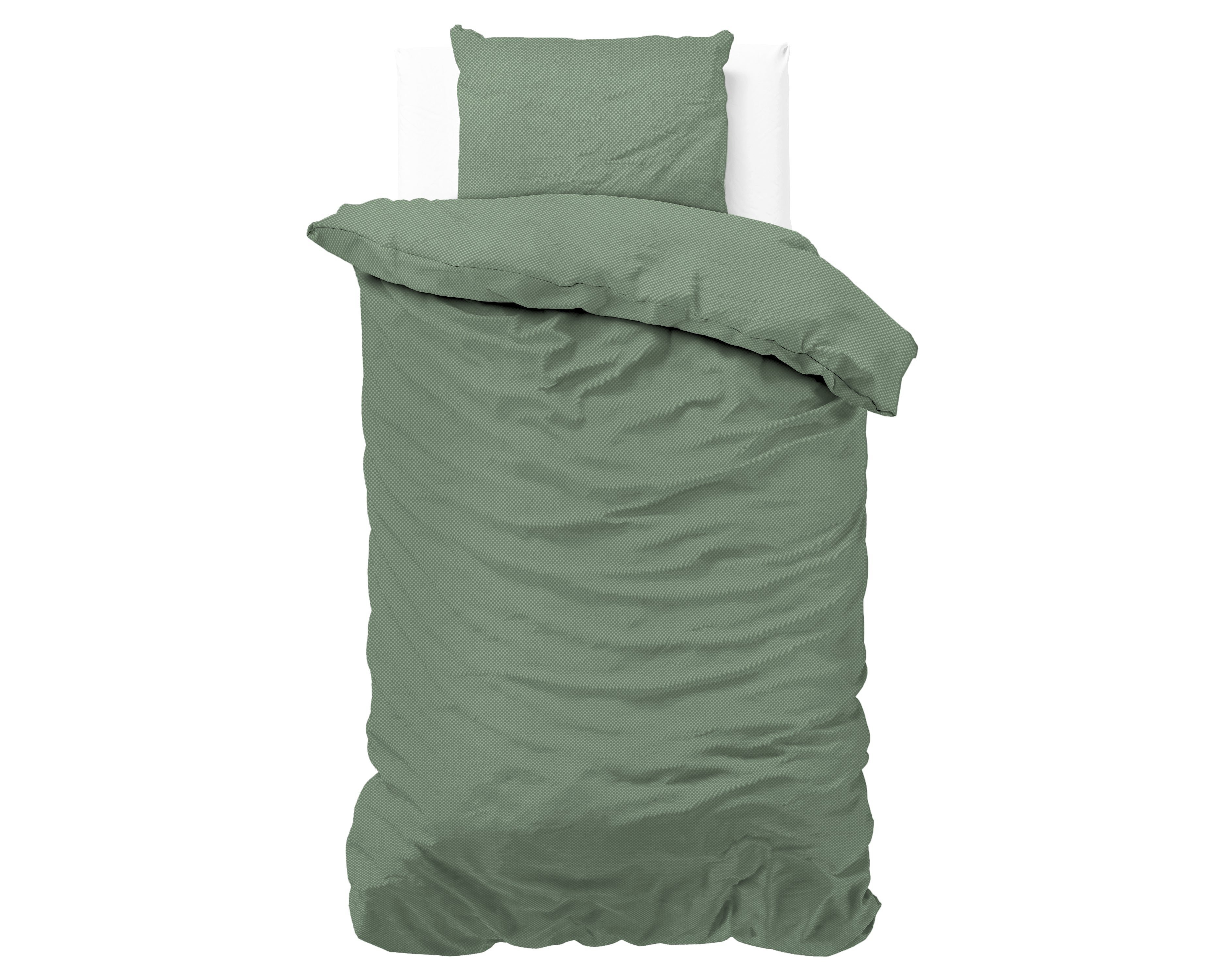Satin Point Dekbedovertrek Groen - Uni design - Diepdruk design - Makkelijk wasbaar