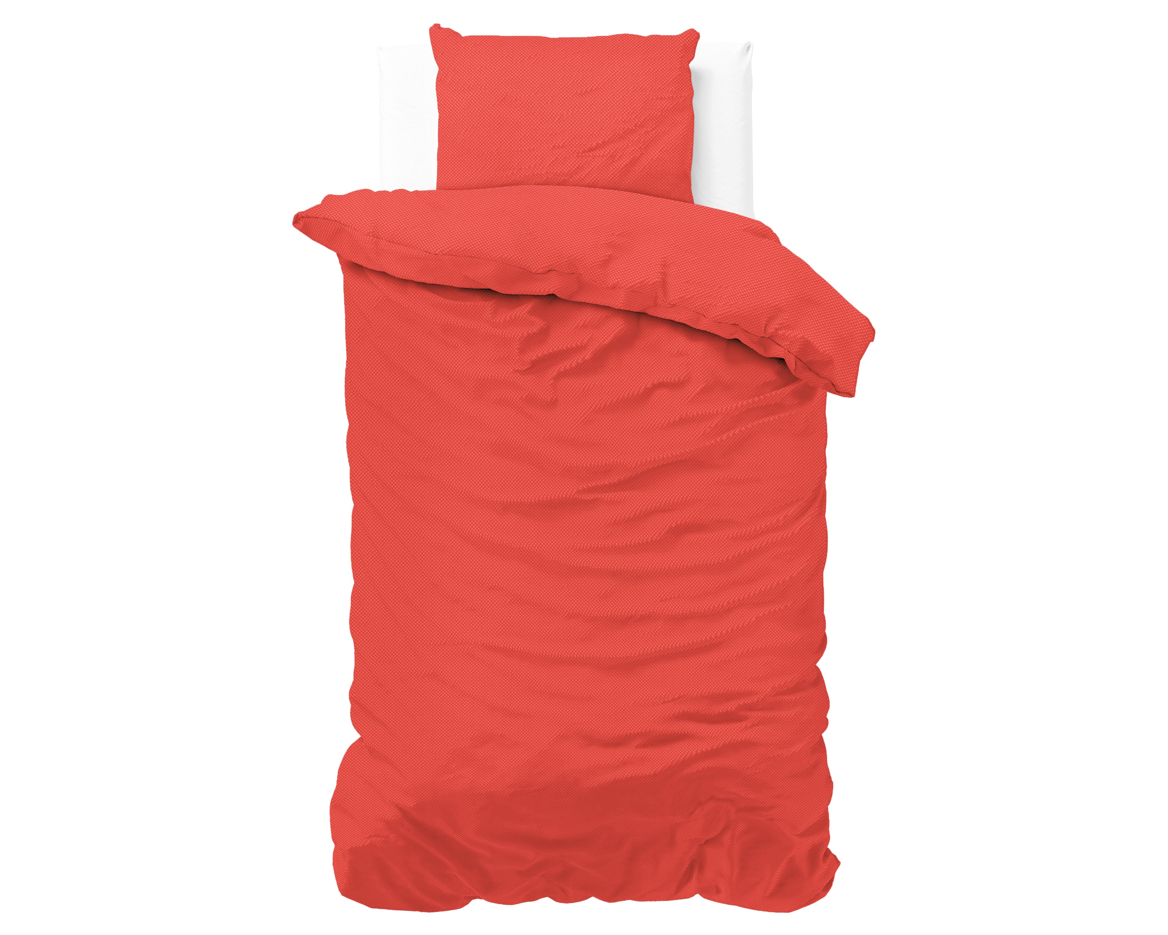 Satin Point Duvet Cover Red - Plain design - Deep print design - Easy to wash