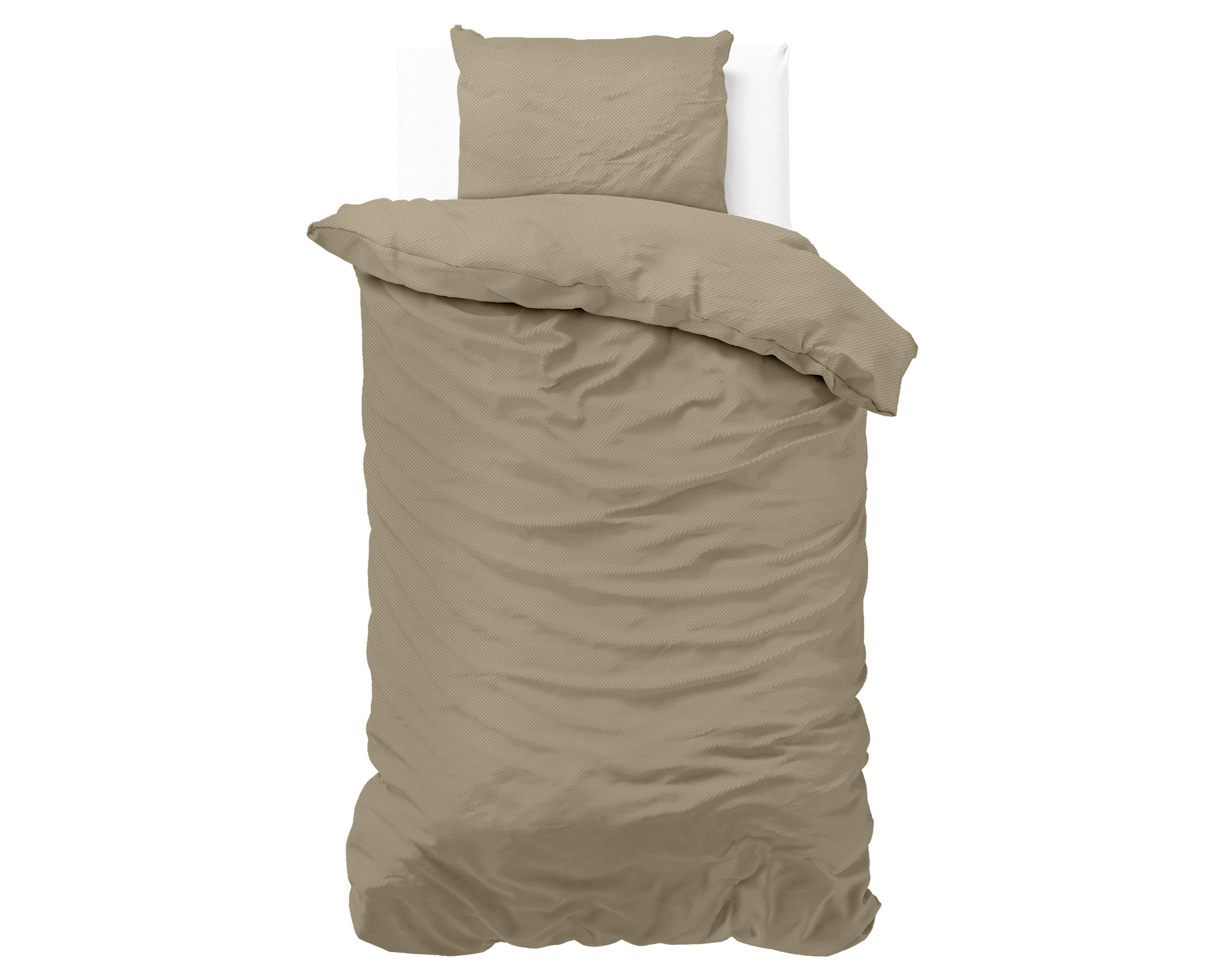 Satin Point Duvet Cover Taupe - Plain design - Deep print design - Easy to wash