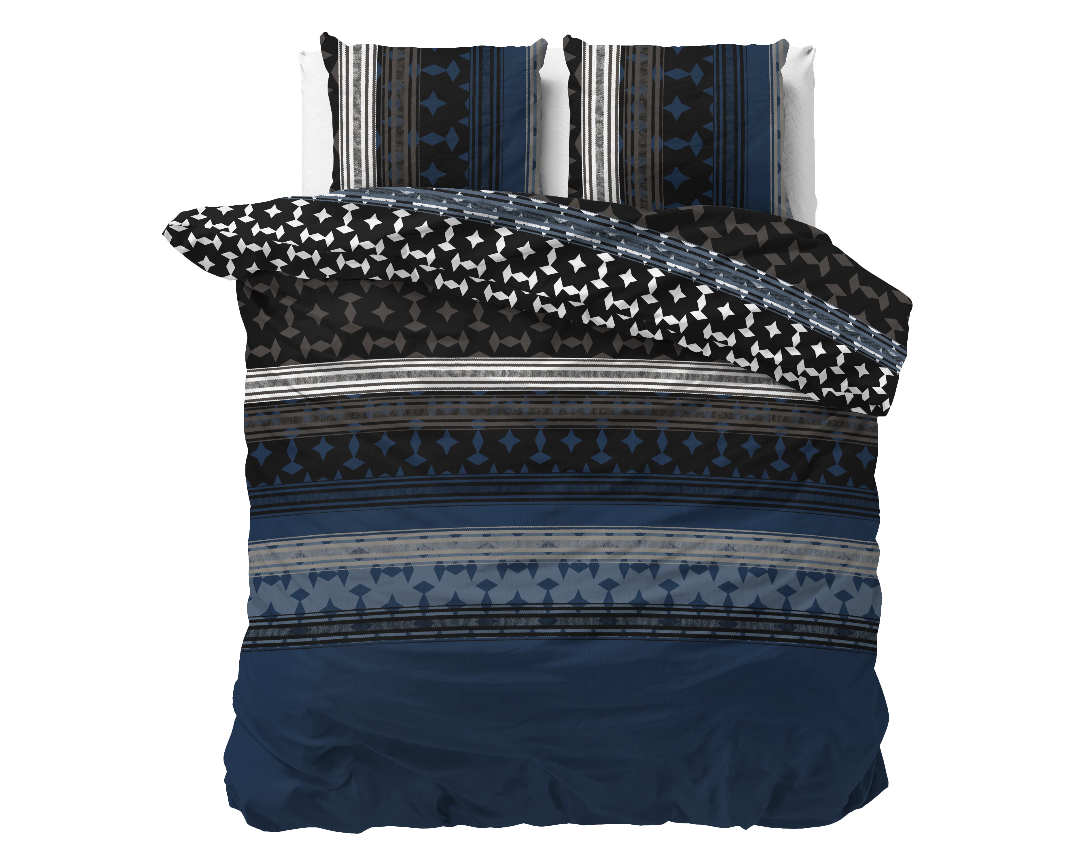 Scanda Navy Dekbedovertrek - Strijkvrij - Katoen geweven - Leuke prints