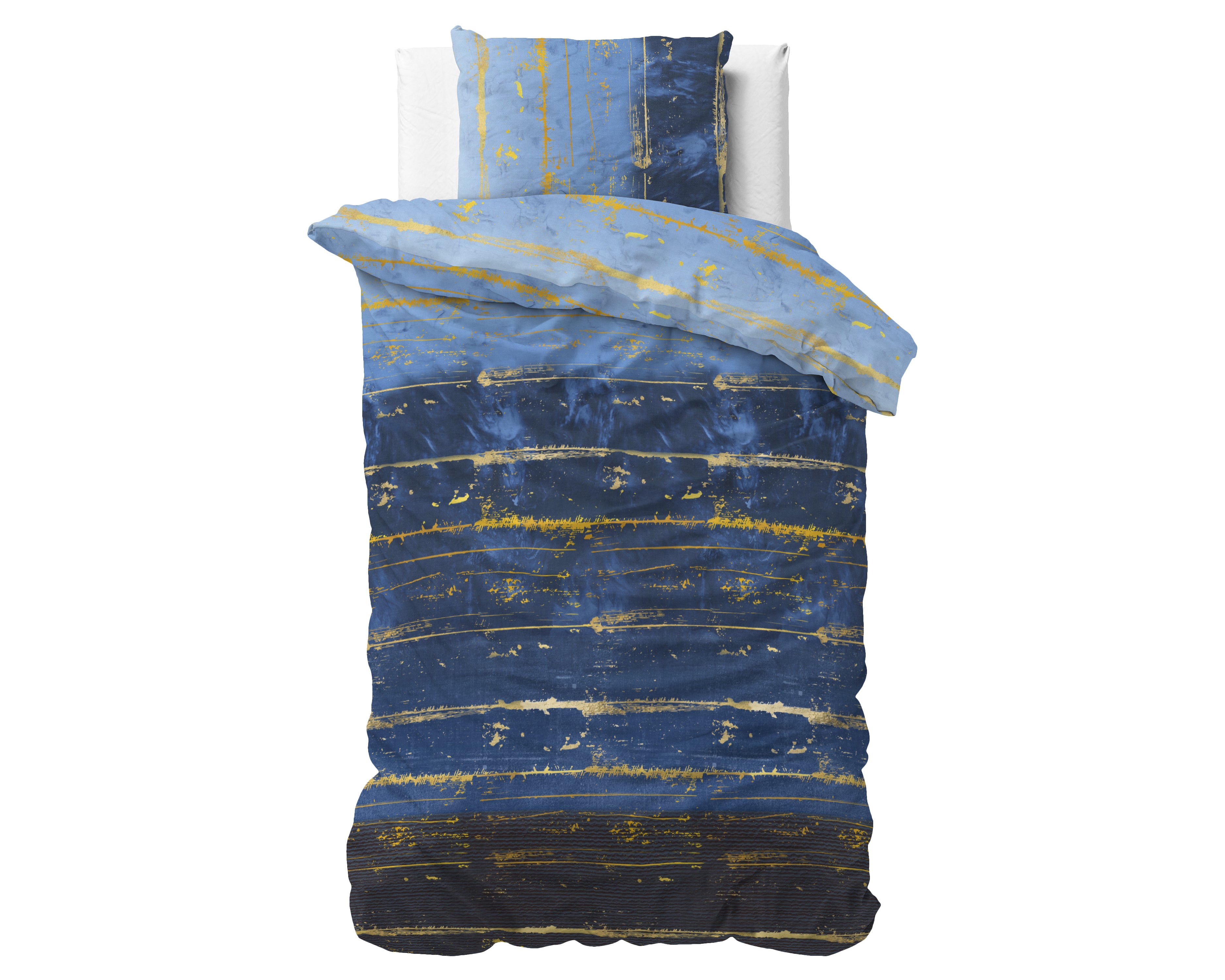Scratchy Dekbedovertrek Blauw - Katoen geweven - Strijkvrij - Leuke prints
