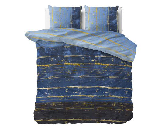Scratchy Dekbedovertrek Blauw - Katoen geweven - Strijkvrij - Leuke prints