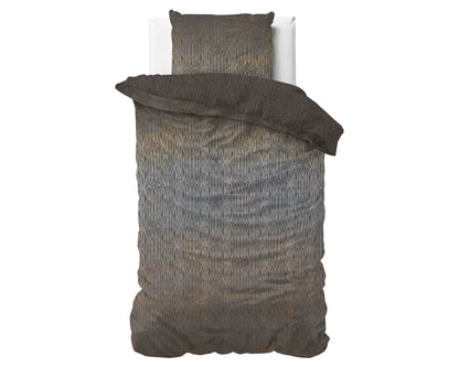 Seba Taupe Dekbedovertrek - Luxe Satijn - Hoge kwaliteit - Trendy prints