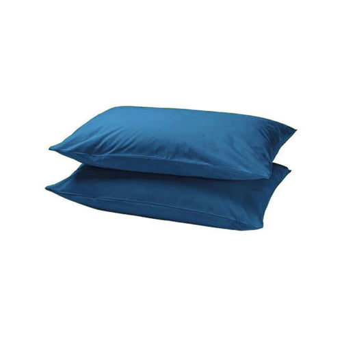 Set van 2 Blauwe Katoenen Kussenslopen – Anti-Allergisch, Ademend & OEKO-TEX