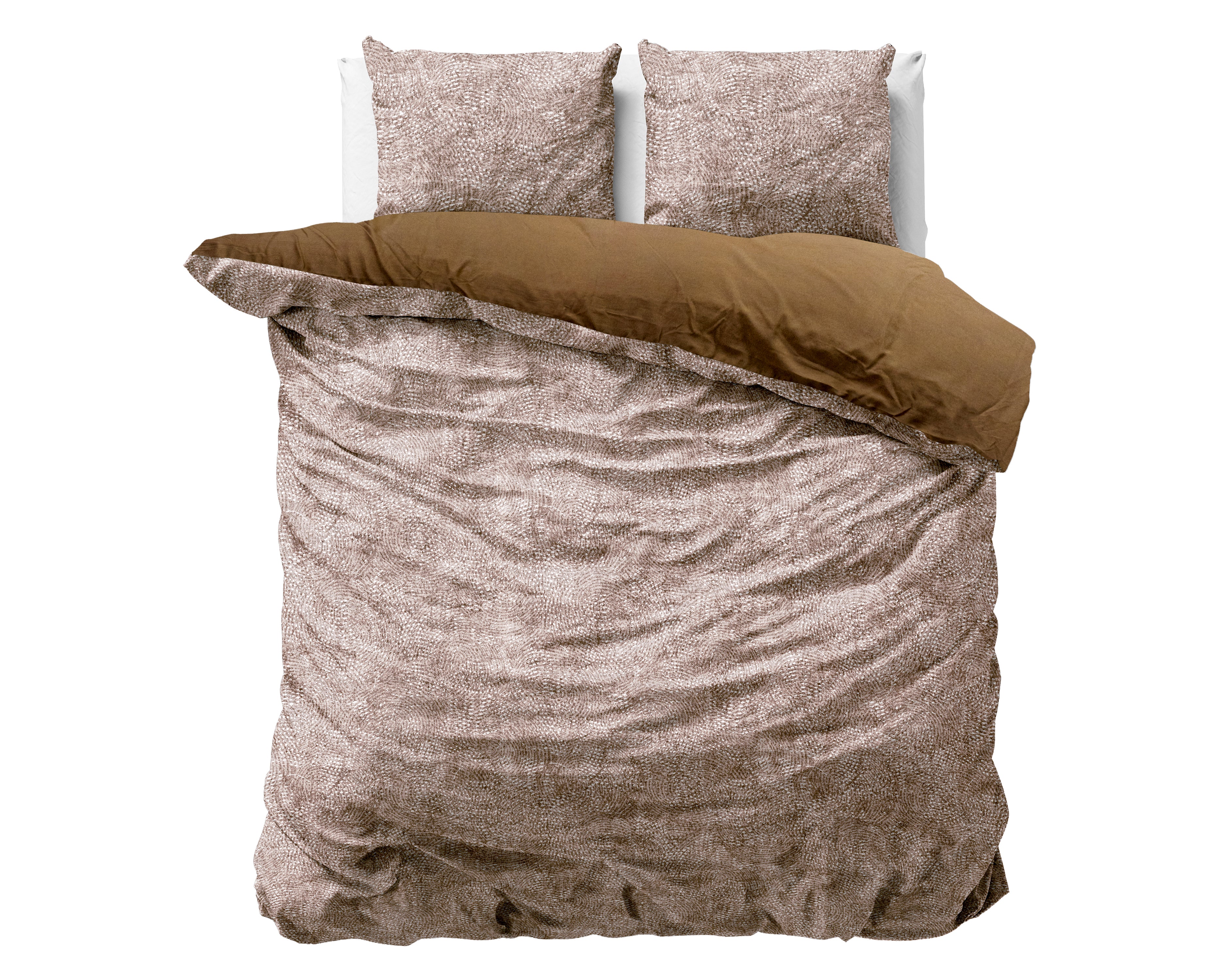 Signature Velvet Katoen Dekbedovertrek Aria Bruin - Super zacht geweven - Uniek Design - Luxe gevoel