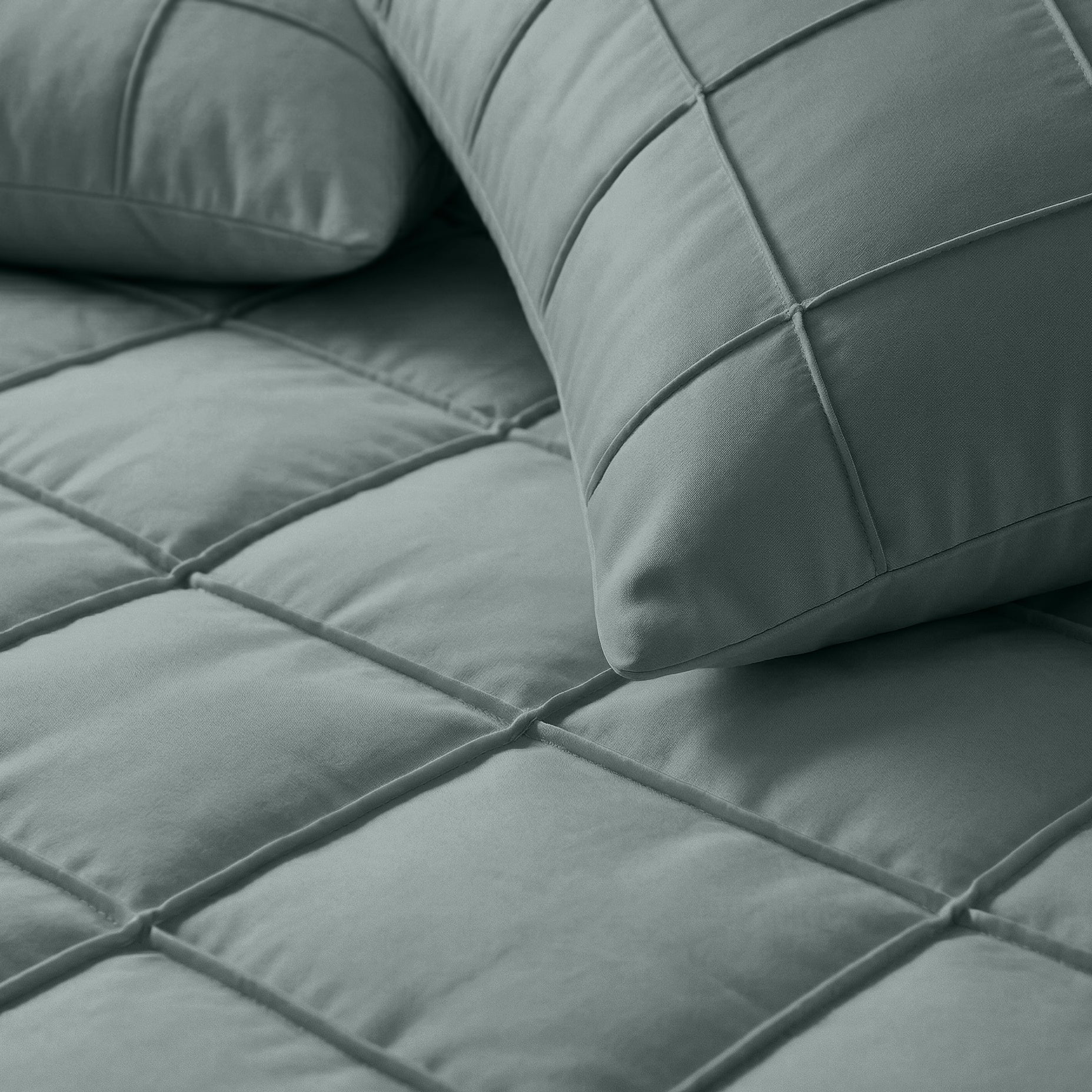 Sleeptime Check Pintuck Dekbedovertrek - Groen - 100% Microvezel