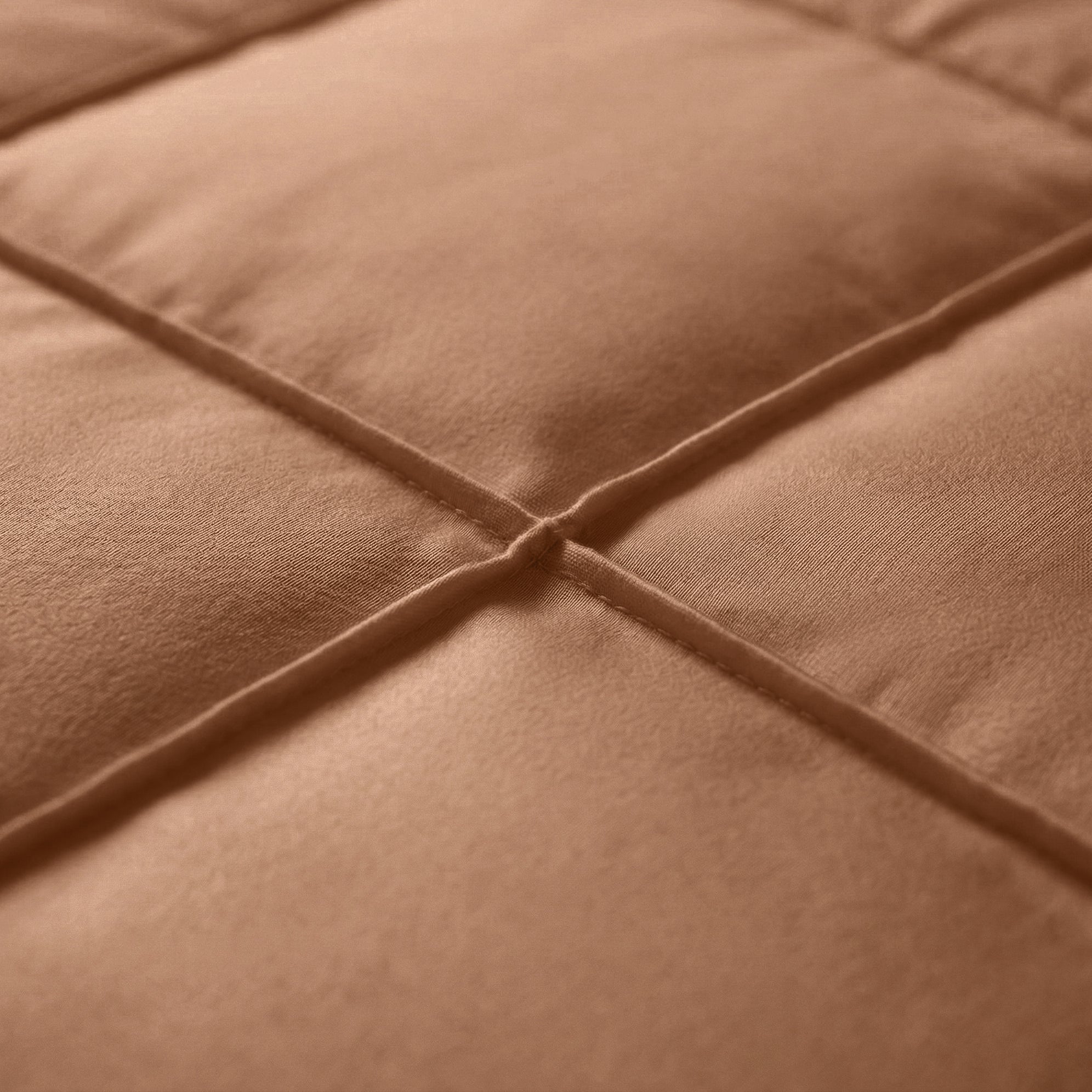 Sleeptime Check Pintuck Dekbedovertrek - Mocha Moose - 100% Microvezel