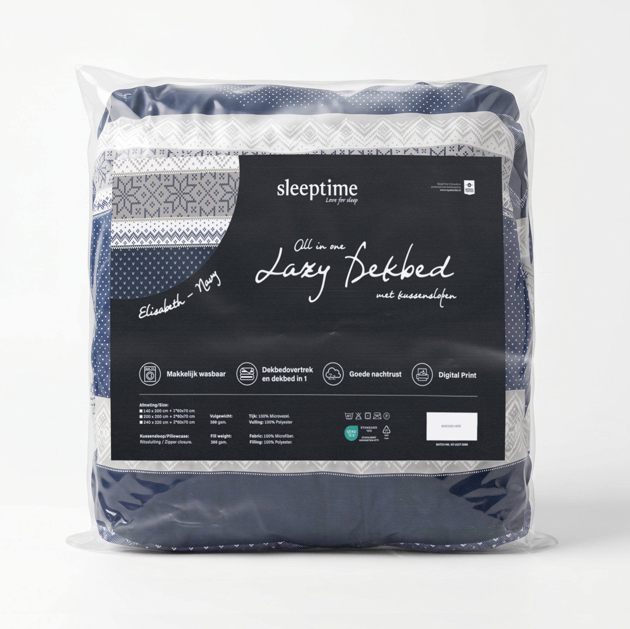 Sleeptime Dekbed - Elisabeth Navy - Voor het hele jaar + Kussenslopen