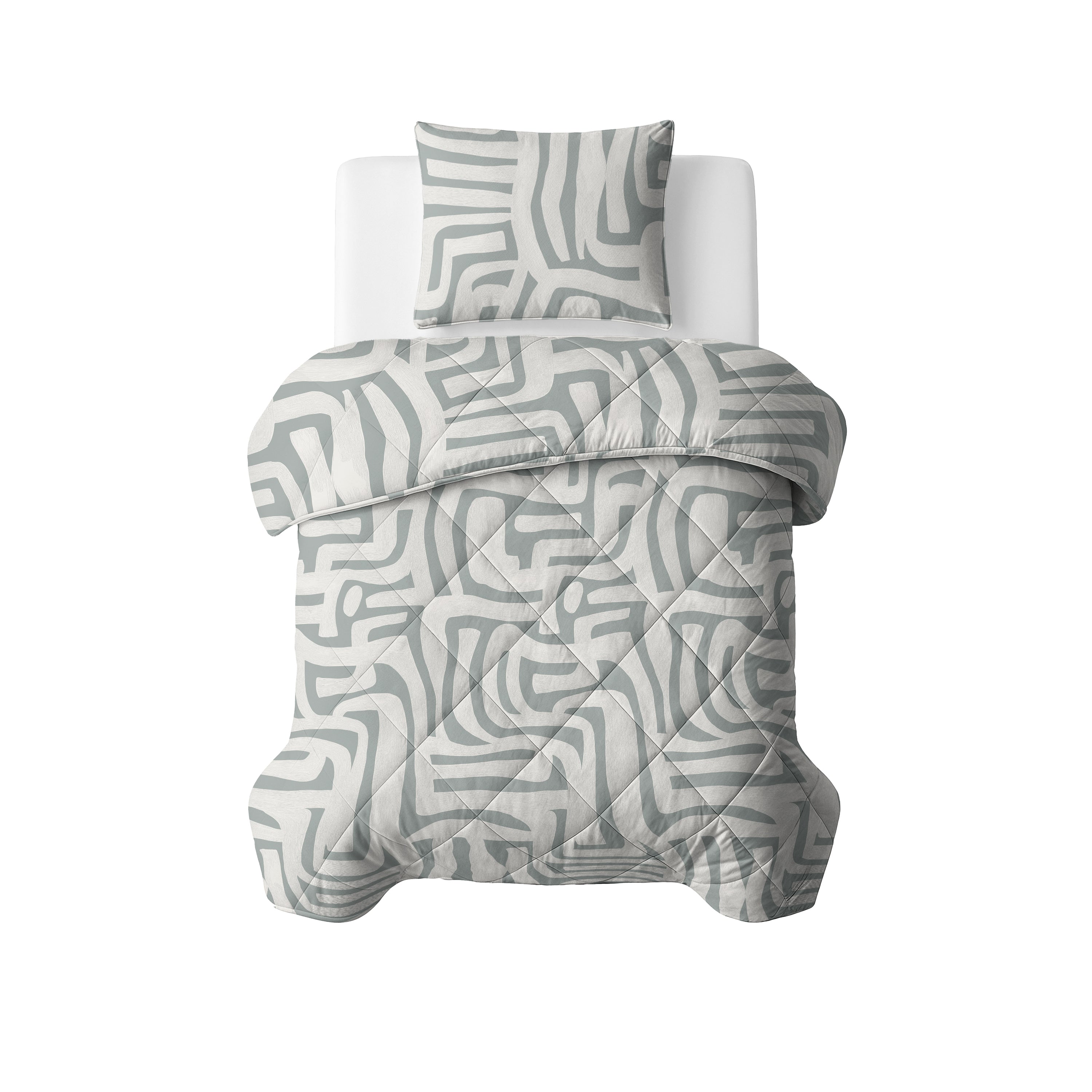 Sleeptime Dekbed - Eran Groen - Voor het hele jaar + Kussenslopen