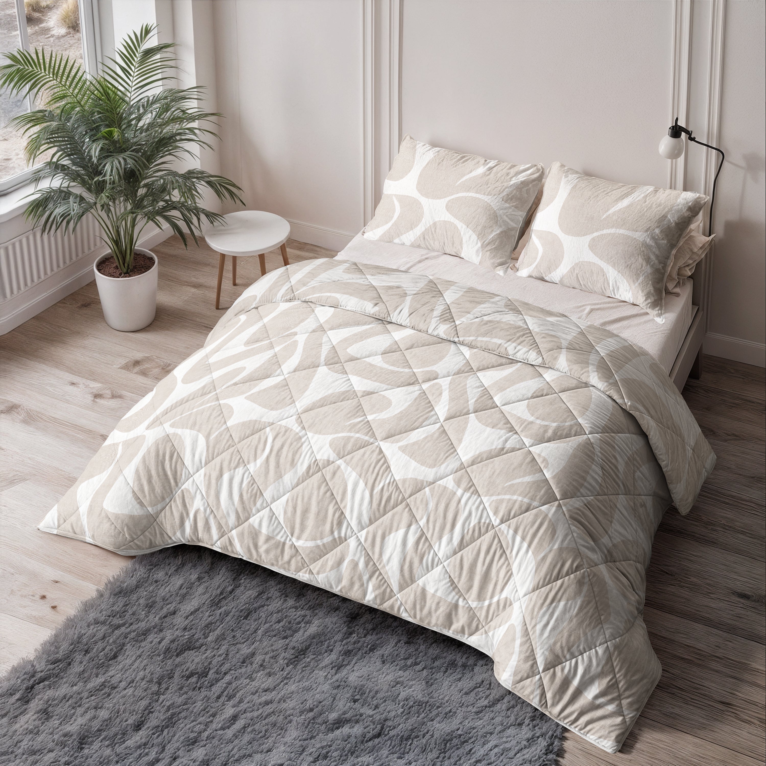 Sleeptime Dekbed - Kello Taupe - Voor het hele jaar + Kussenslopen