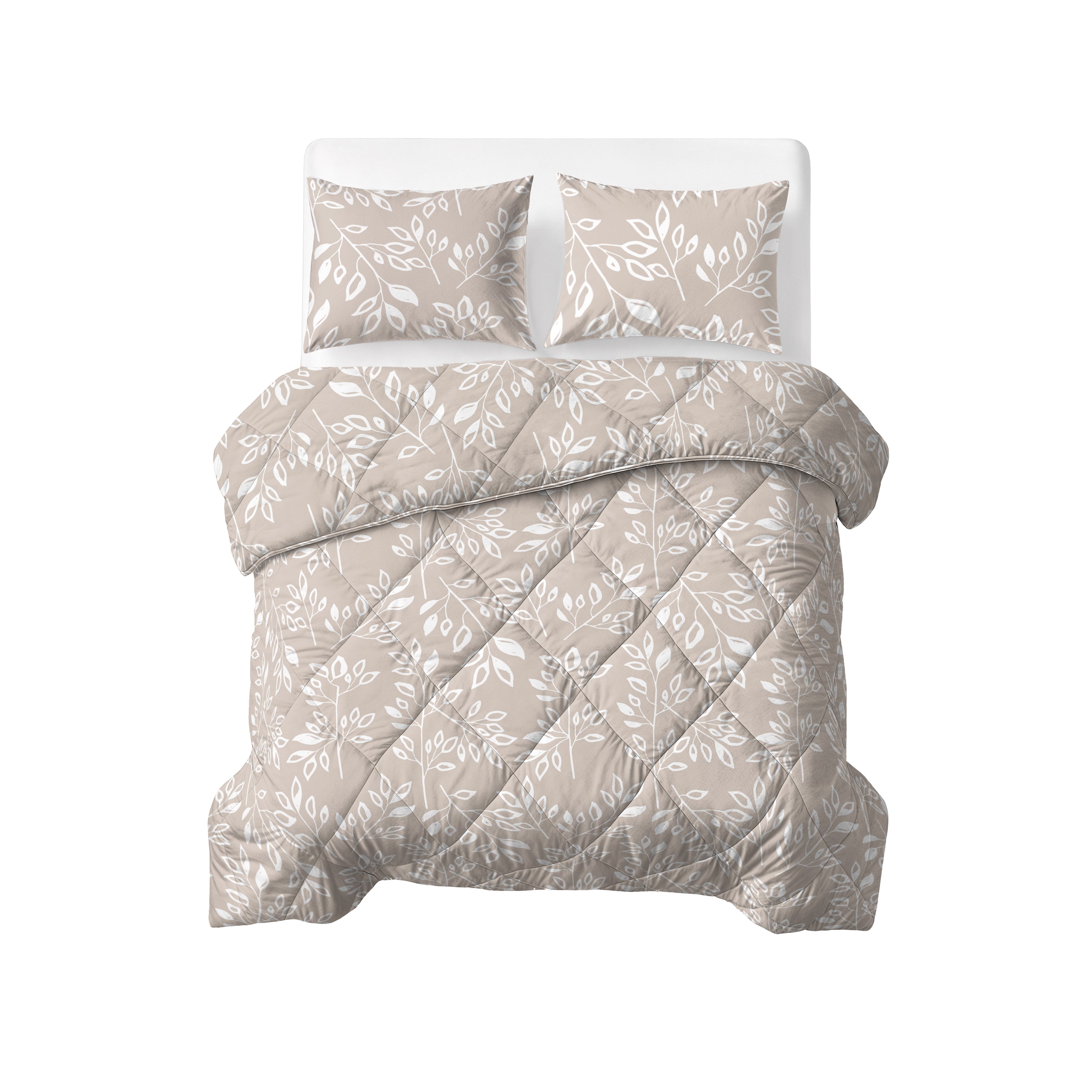 Sleeptime Dekbed - Neva Taupe/Zand - Voor het hele jaar + Kussenslopen