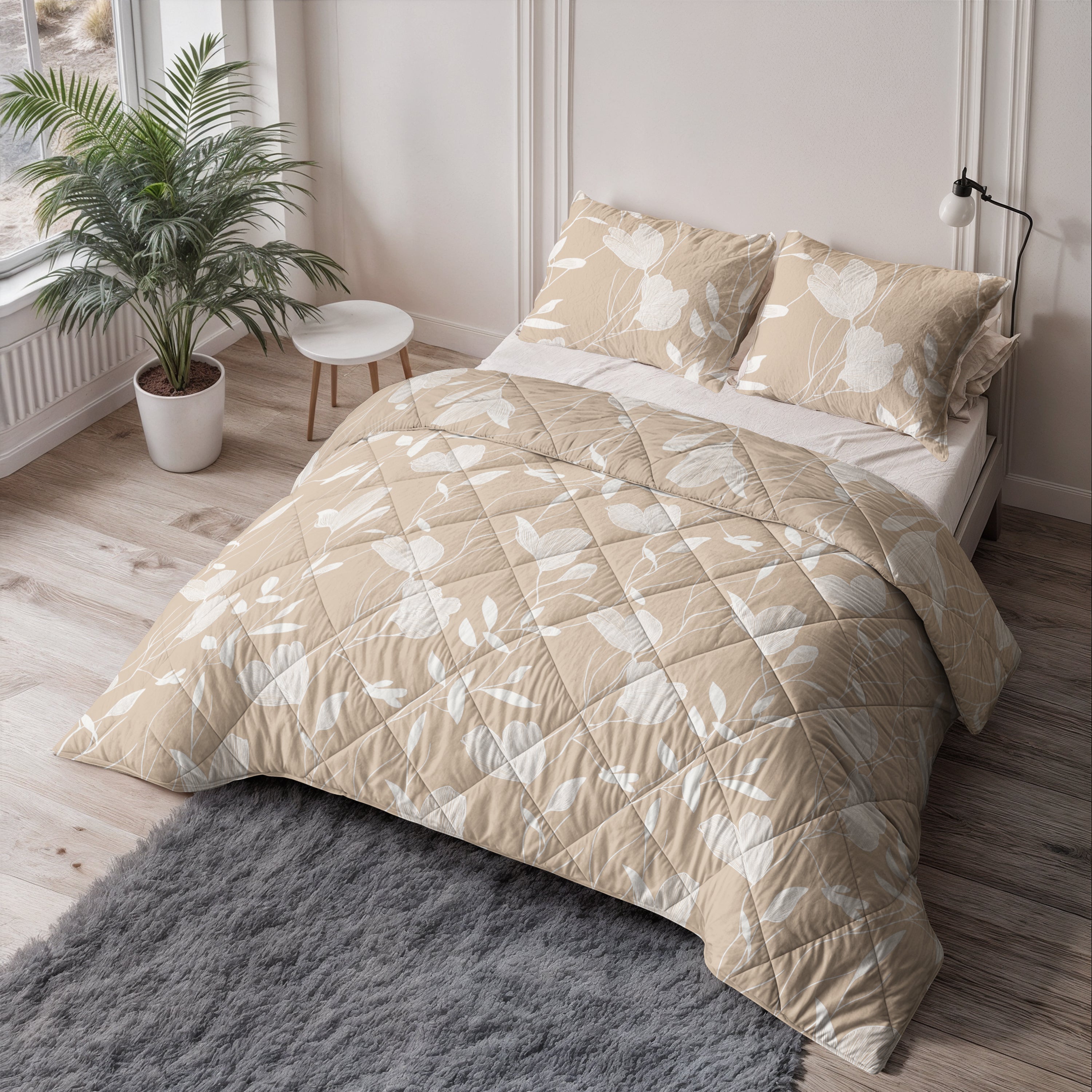 Sleeptime Katoenen Dekbed - Fallon Zand/Oranje - Voor het hele jaar