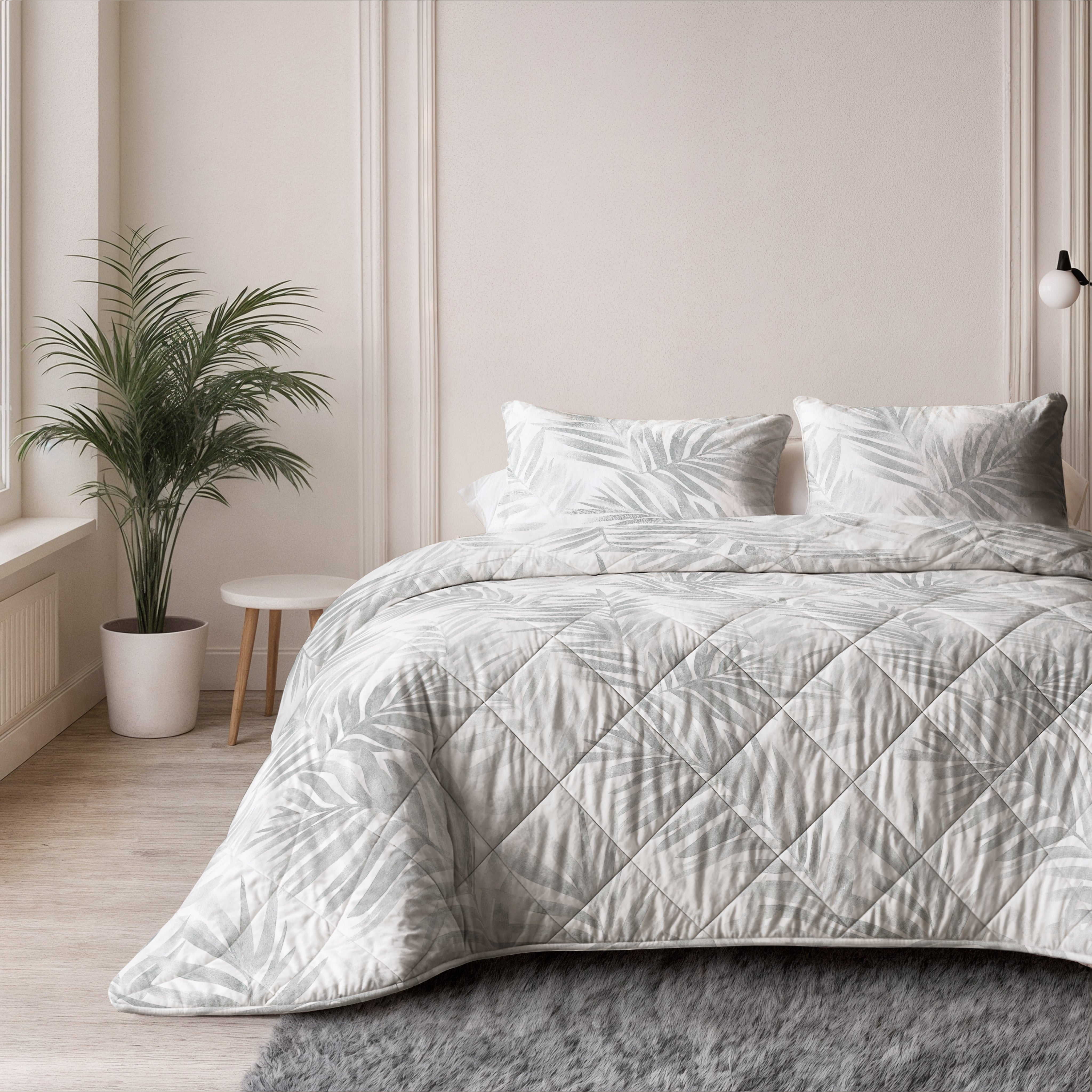 Sleeptime Katoenen Dekbed - Vinto Wit/Grijs - Voor het hele jaar