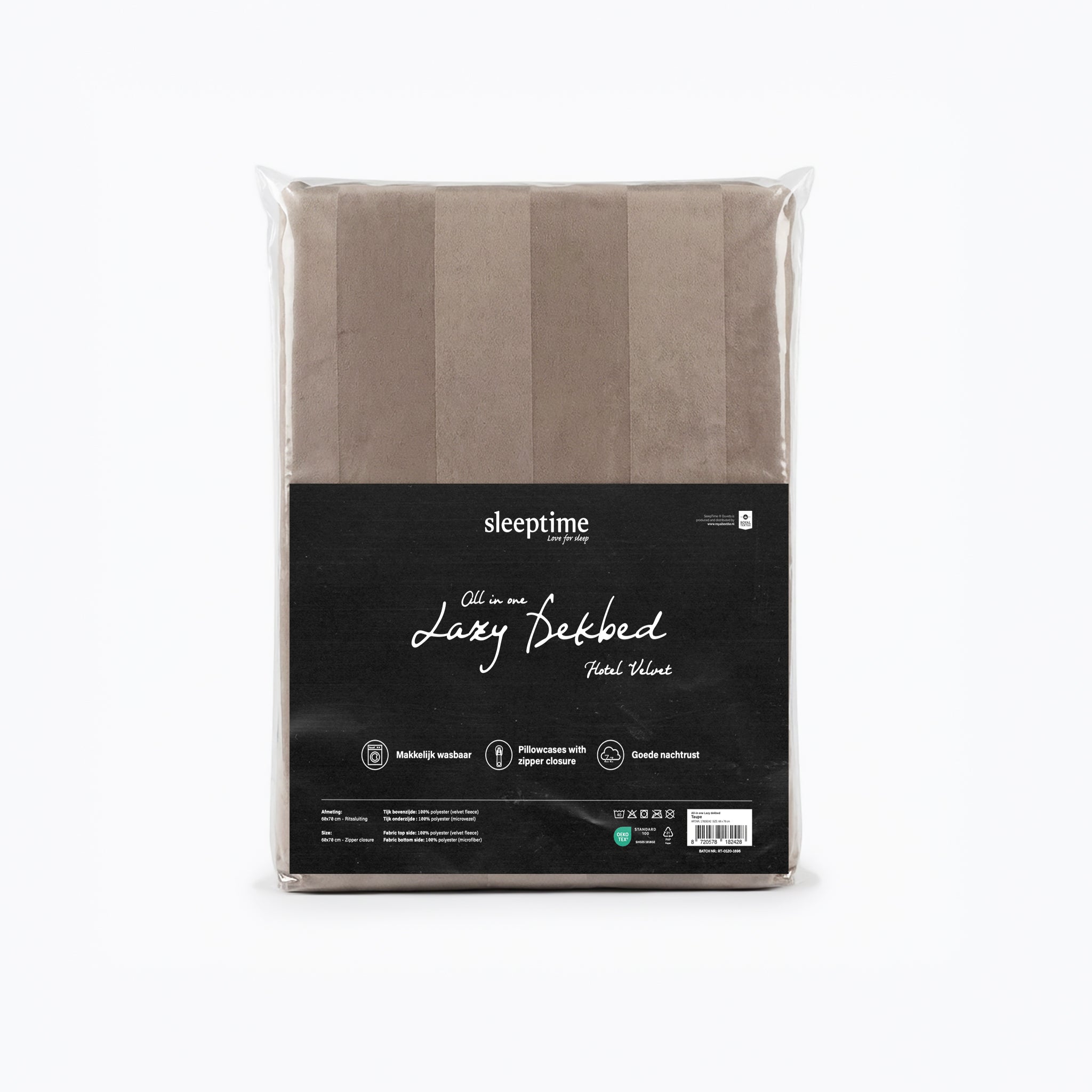 Sleeptime Kussenslopen - Hotel Velvet - 2pack - Taupe - 60x70 cm
