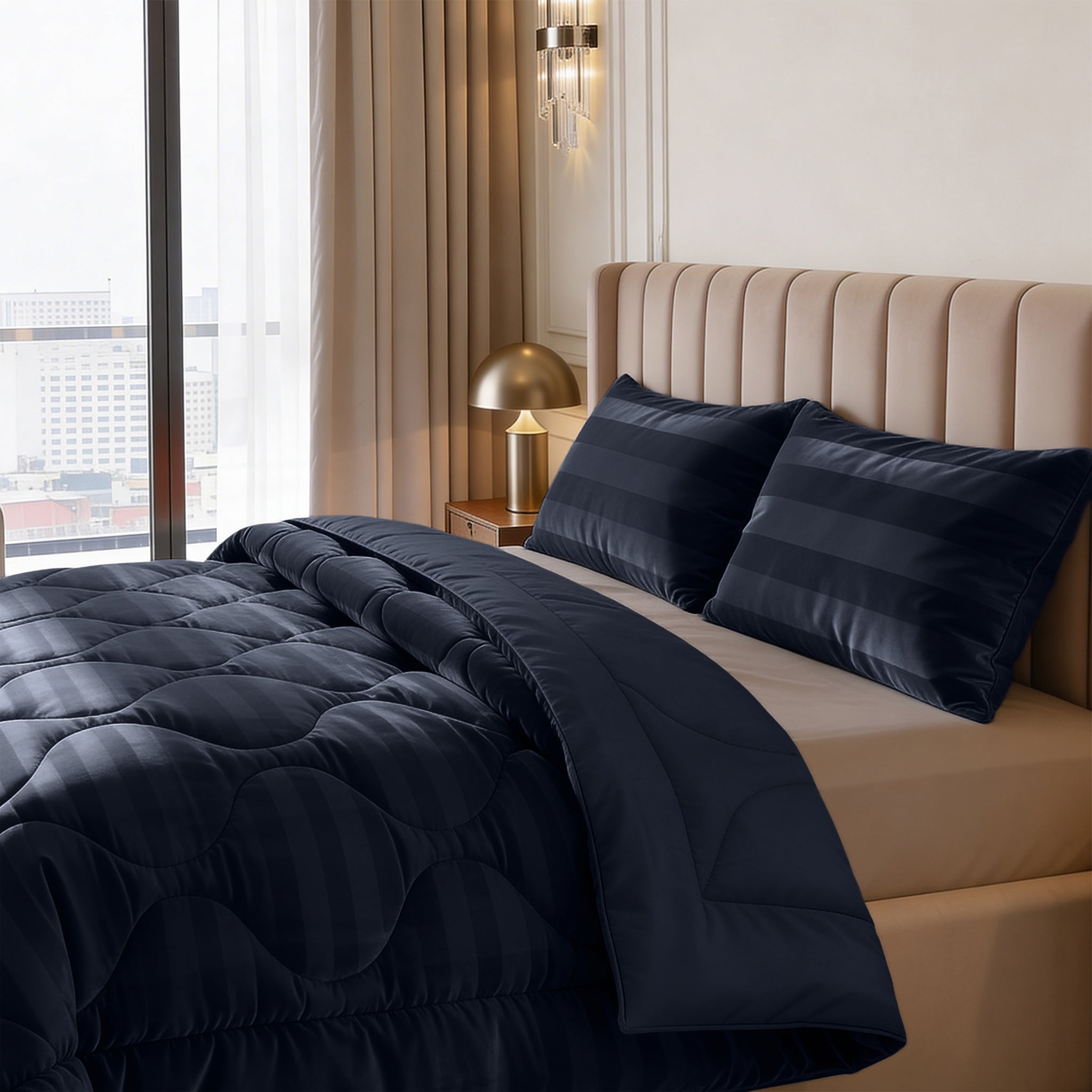 Sleeptime Lazy Dekbed - Hotel Velvet - Navy Blauw - Voor het hele jaar