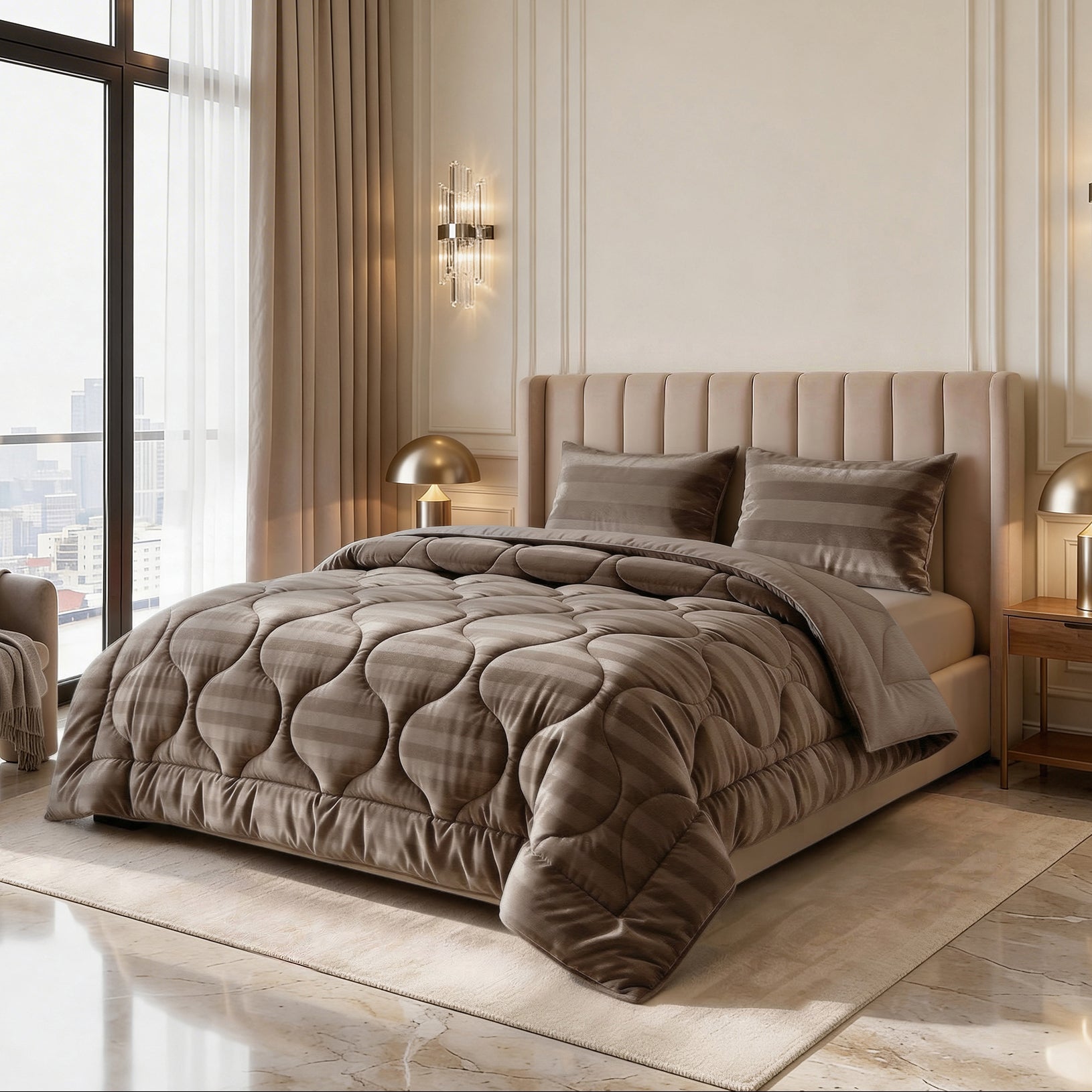 Sleeptime Lazy Dekbed - Hotel Velvet - Taupe - Voor het hele jaar