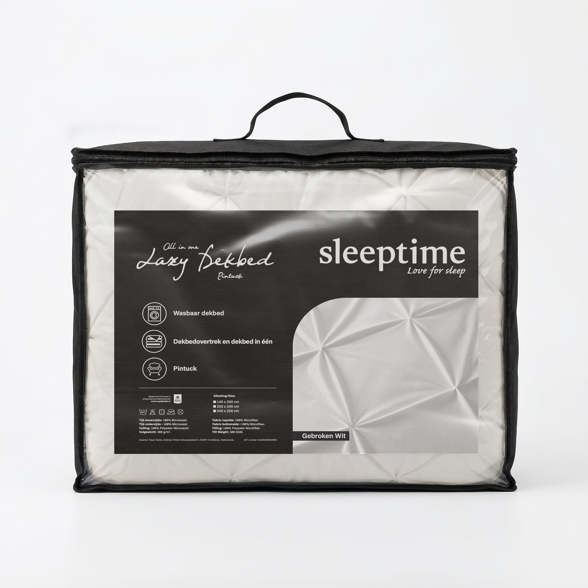 Sleeptime Lazy Dekbed - Pintuck - Off White - Voor het hele jaar