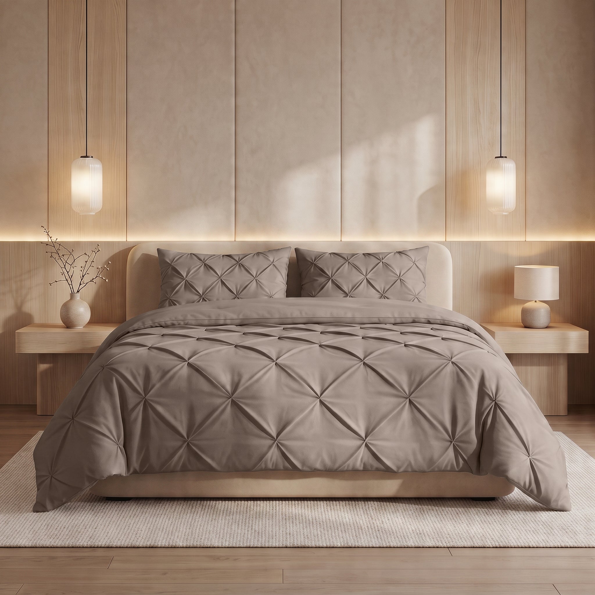 Sleeptime Lazy Dekbed - Pintuck - Taupe - Voor het hele jaar