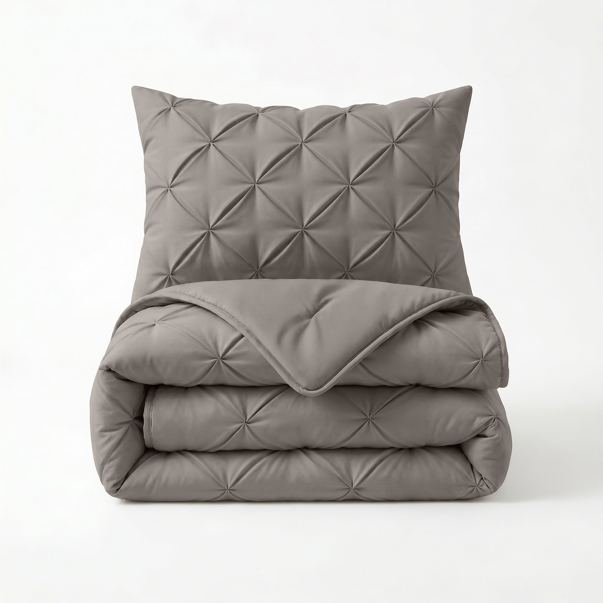 Sleeptime Lazy Dekbed - Pintuck - Taupe/Grijs - Voor het hele jaar