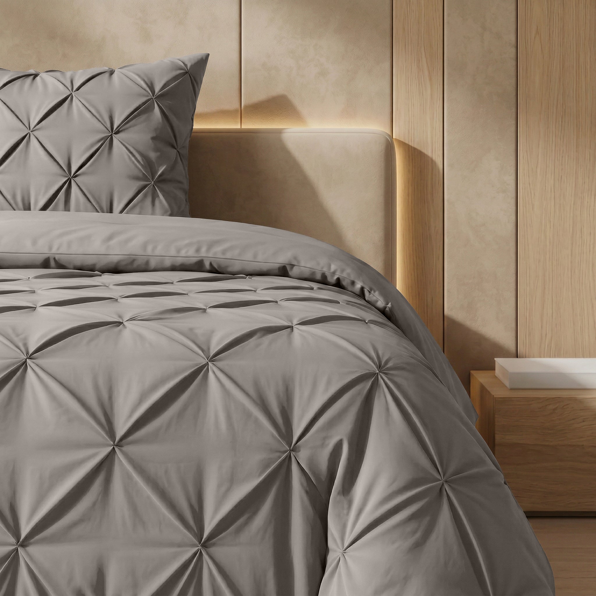 Sleeptime Lazy Dekbed - Pintuck - Taupe/Grijs - Voor het hele jaar