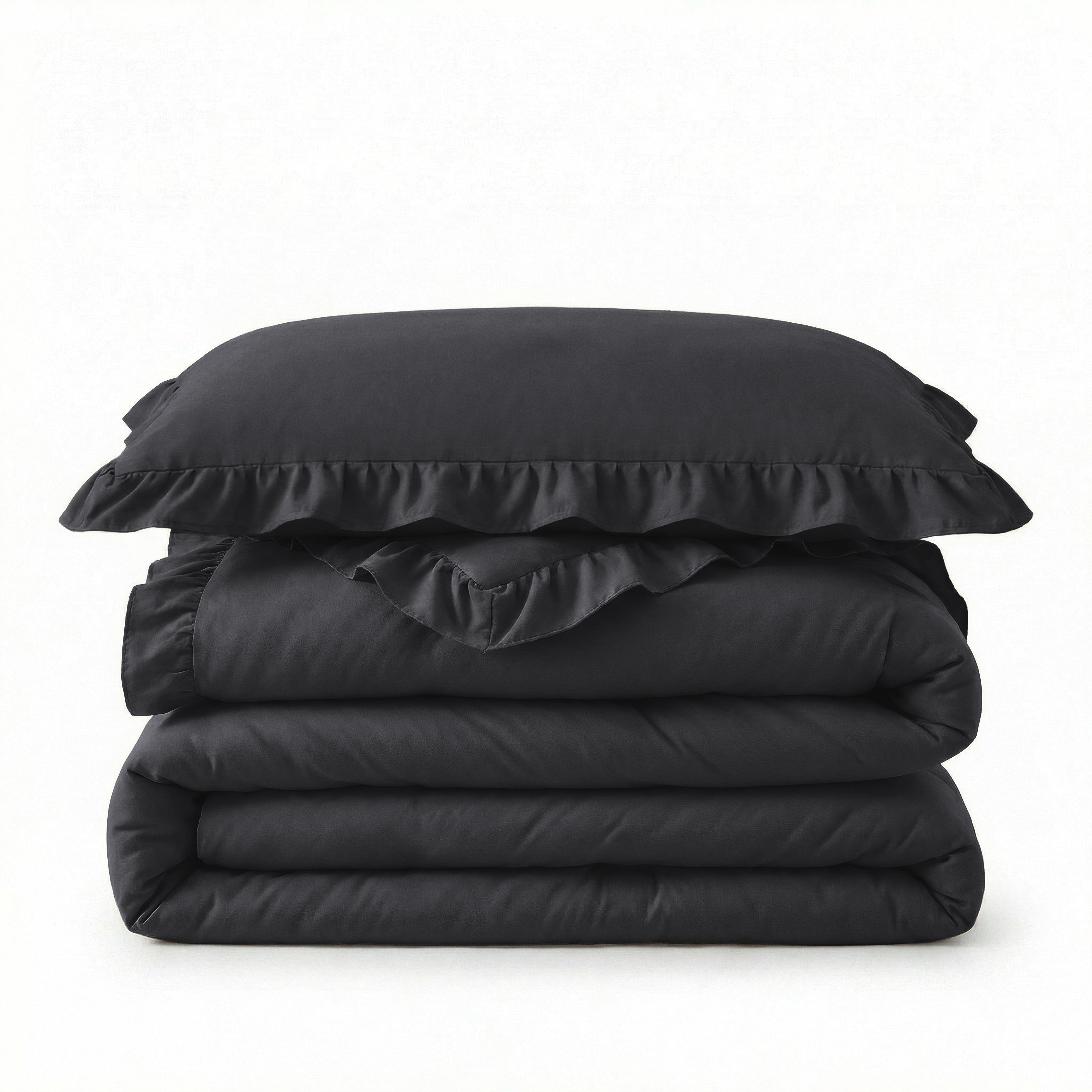 Sleeptime Lazy Dekbed - Ruffles - Antraciet - Voor het hele jaar