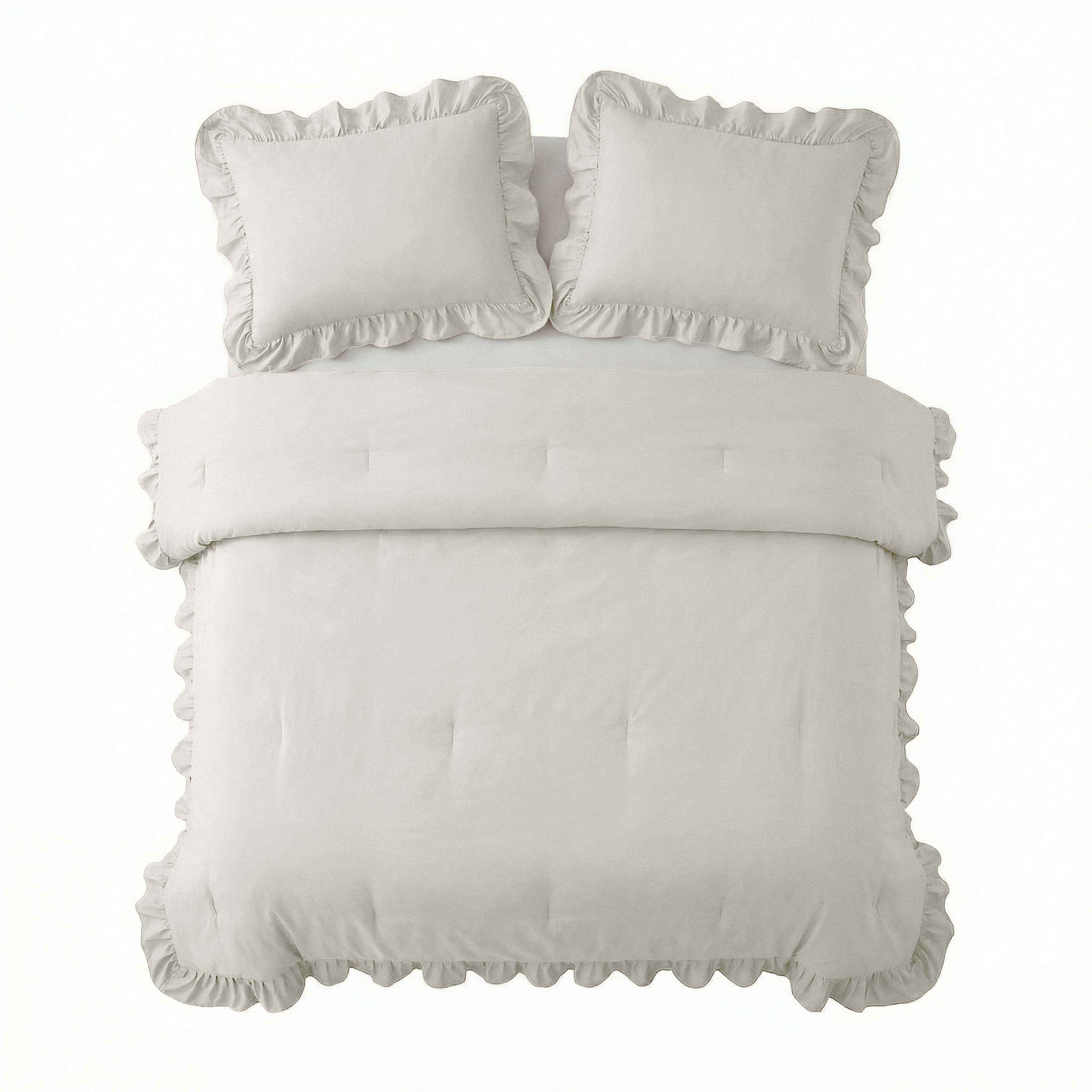 Sleeptime Lazy Dekbed - Ruffles - Gebroken Wit - Voor het hele jaar