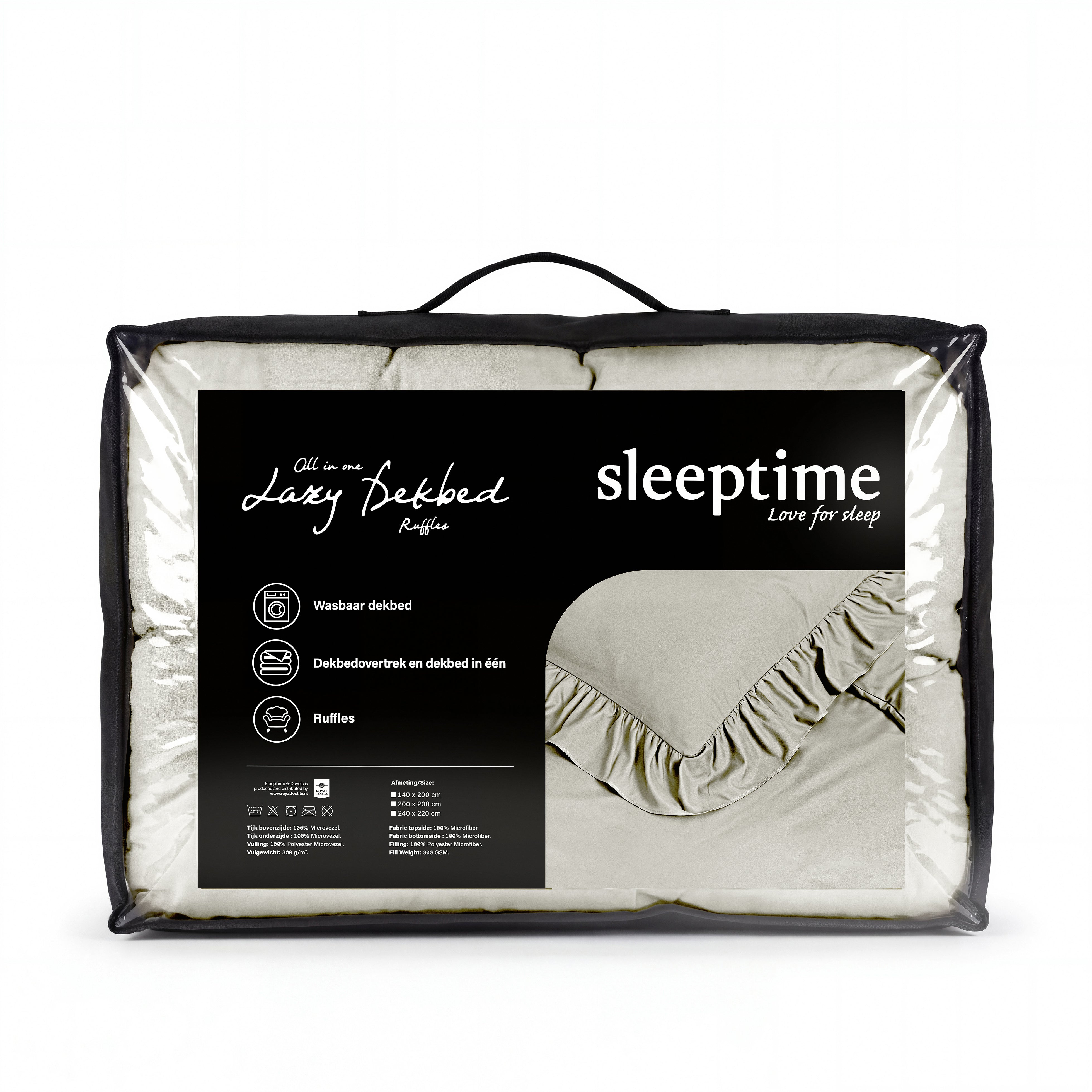 Sleeptime Lazy Dekbed - Ruffles - Gebroken Wit - Voor het hele jaar