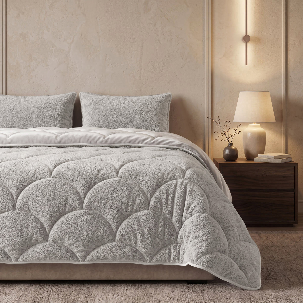 Sleeptime Lazy Dekbed - Teddy/Velvet - Beige - Met kussenslopen