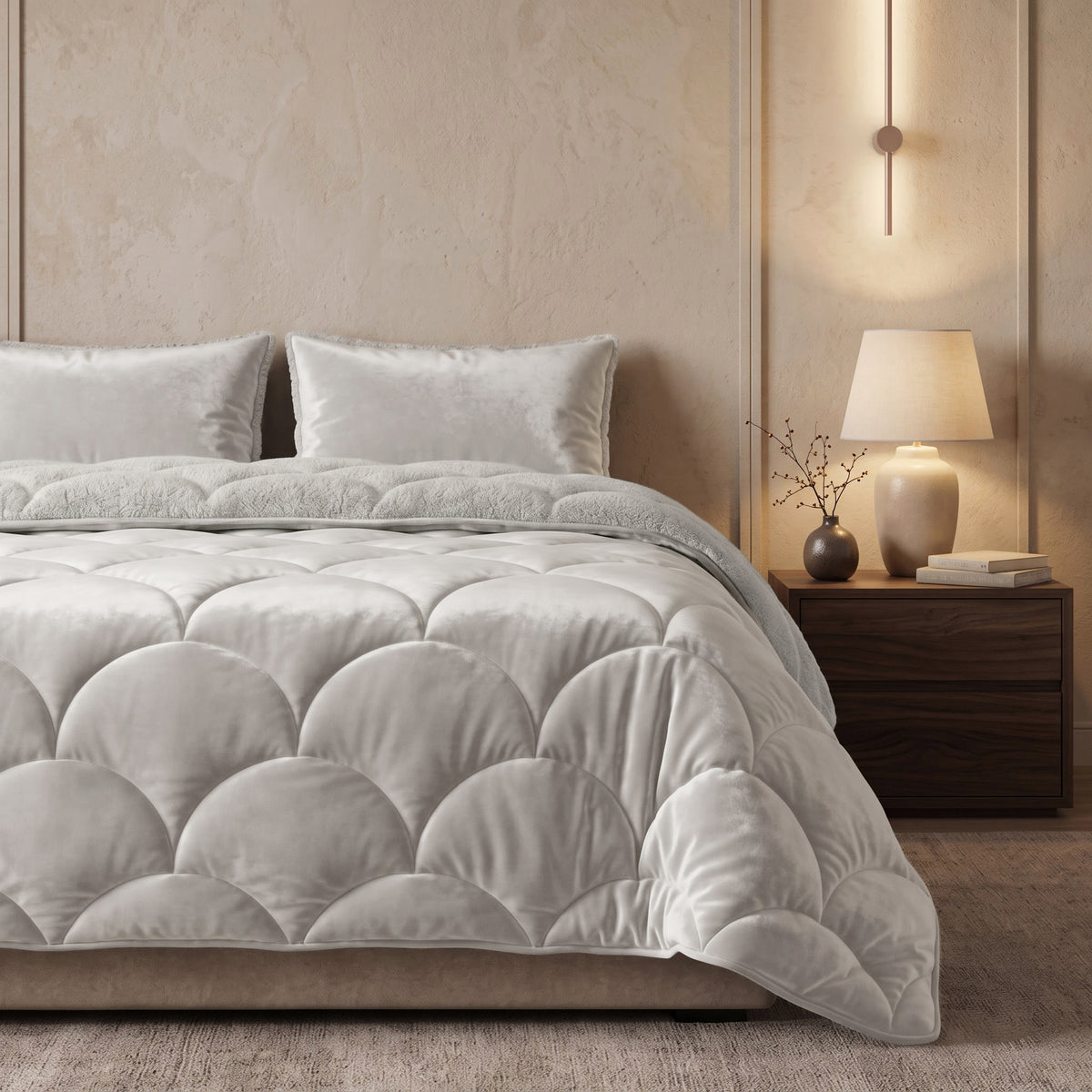 Sleeptime Lazy Dekbed - Teddy/Velvet - Beige - Met kussenslopen
