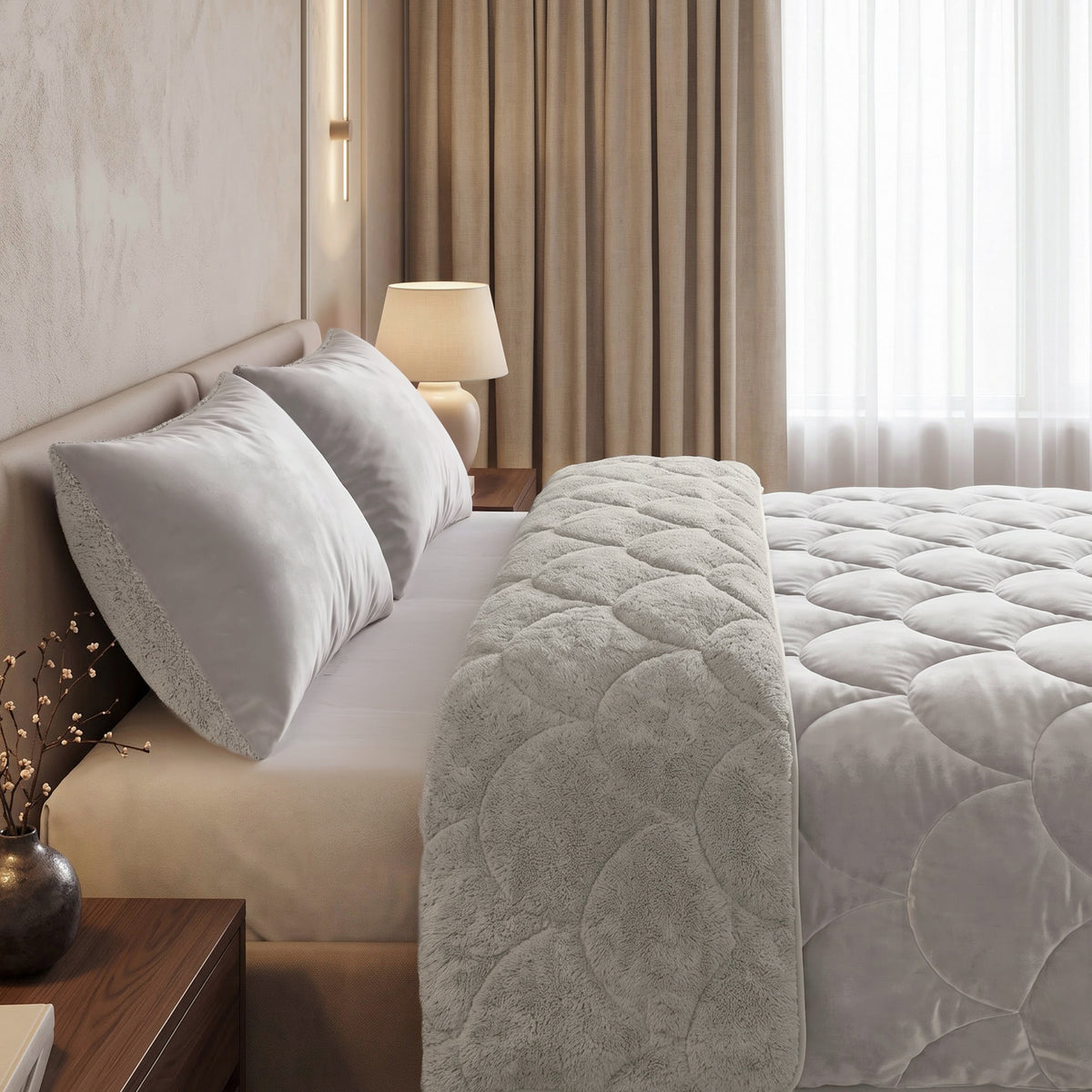 Sleeptime Lazy Dekbed - Teddy/Velvet - Beige - Met kussenslopen
