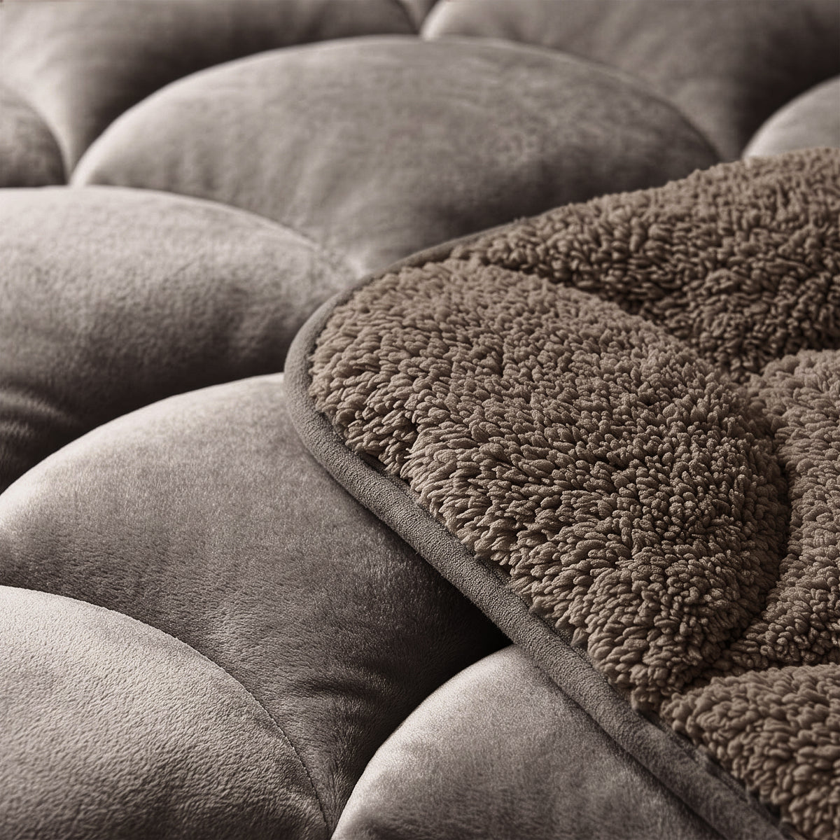 Sleeptime Lazy Dekbed - Teddy/Velvet - Taupe/Bruin - Met kussenslopen