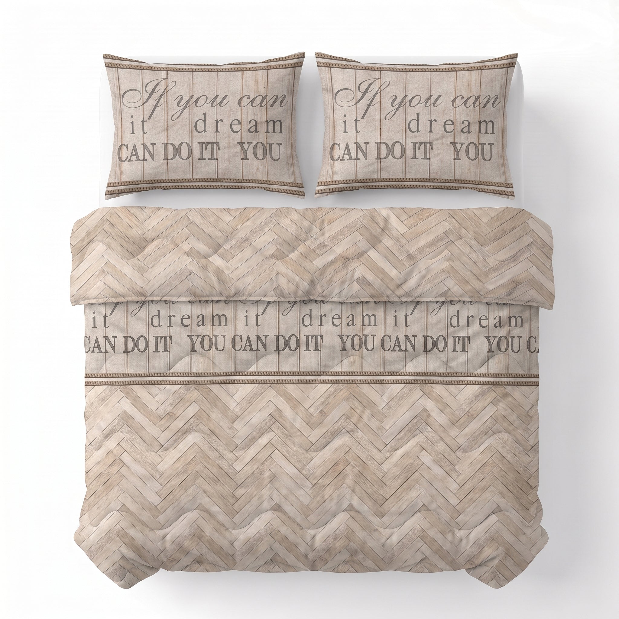 Sleeptime Lazy Dekbed - Visgraat Zand - Voor het hele jaar + Slopen