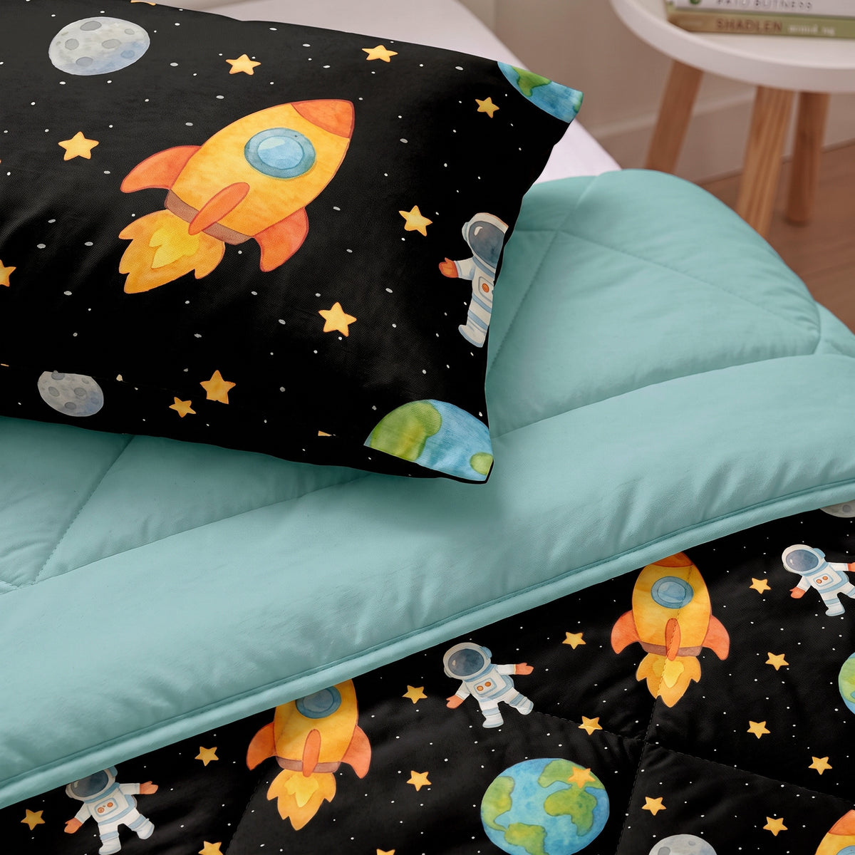 Sleeptime Lazy Kids Dekbed Astronaut Zwart - 140 x 200 cm met sloop