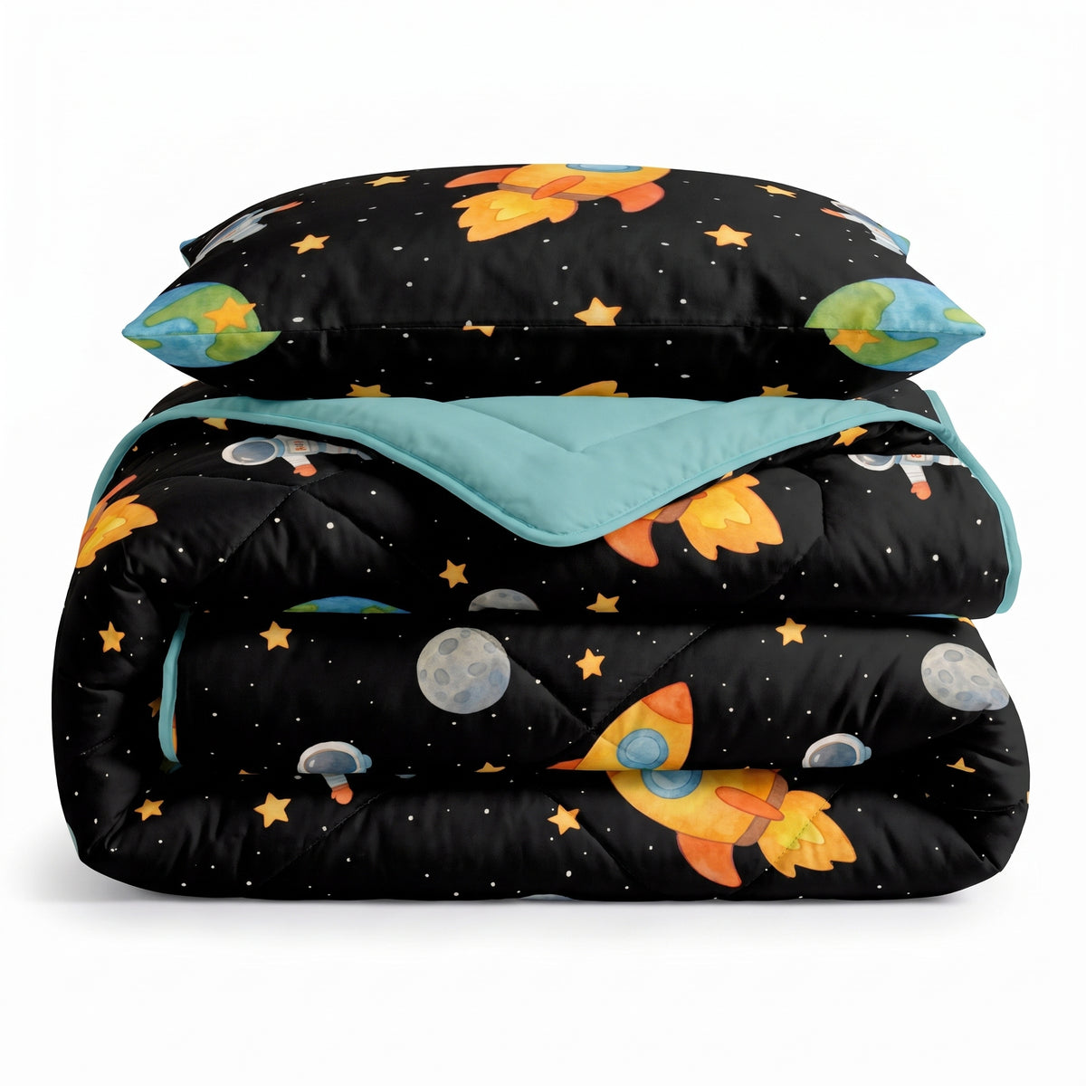 Sleeptime Lazy Kids Dekbed Astronaut Zwart - 140 x 200 cm met sloop