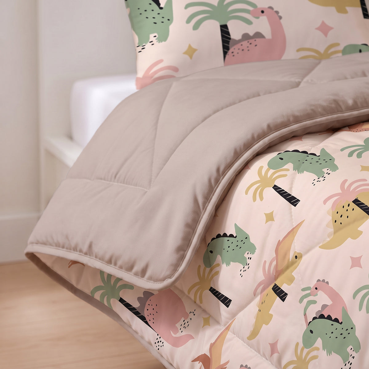 Sleeptime Lazy Kids Dekbed Dino Zand - 140 x 200 cm met sloop