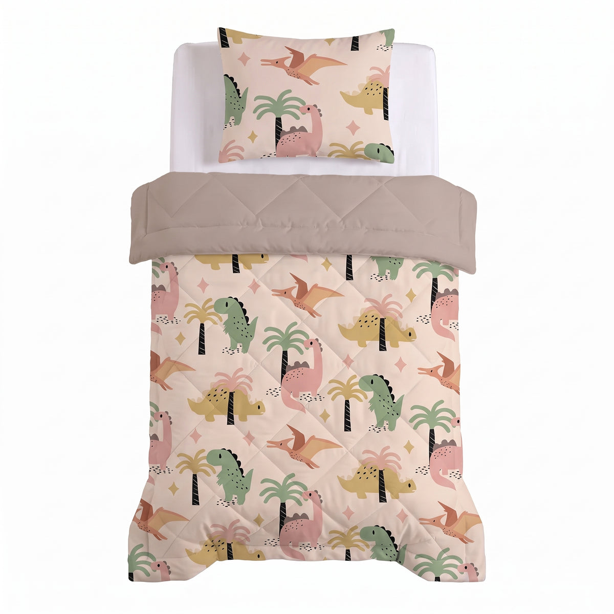 Sleeptime Lazy Kids Dekbed Dino Zand - 140 x 200 cm met sloop