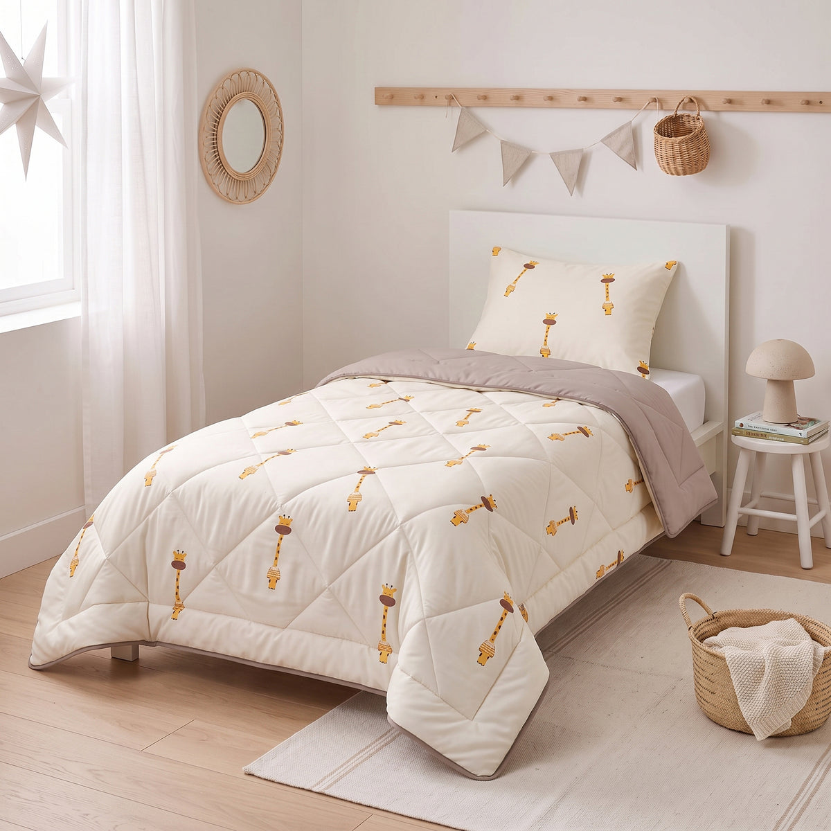 Sleeptime Lazy Kids Dekbed Giraf Beige - 140 x 200 cm met sloop