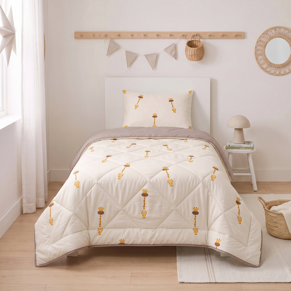 Sleeptime Lazy Kids Dekbed Giraf Beige - 140 x 200 cm met sloop