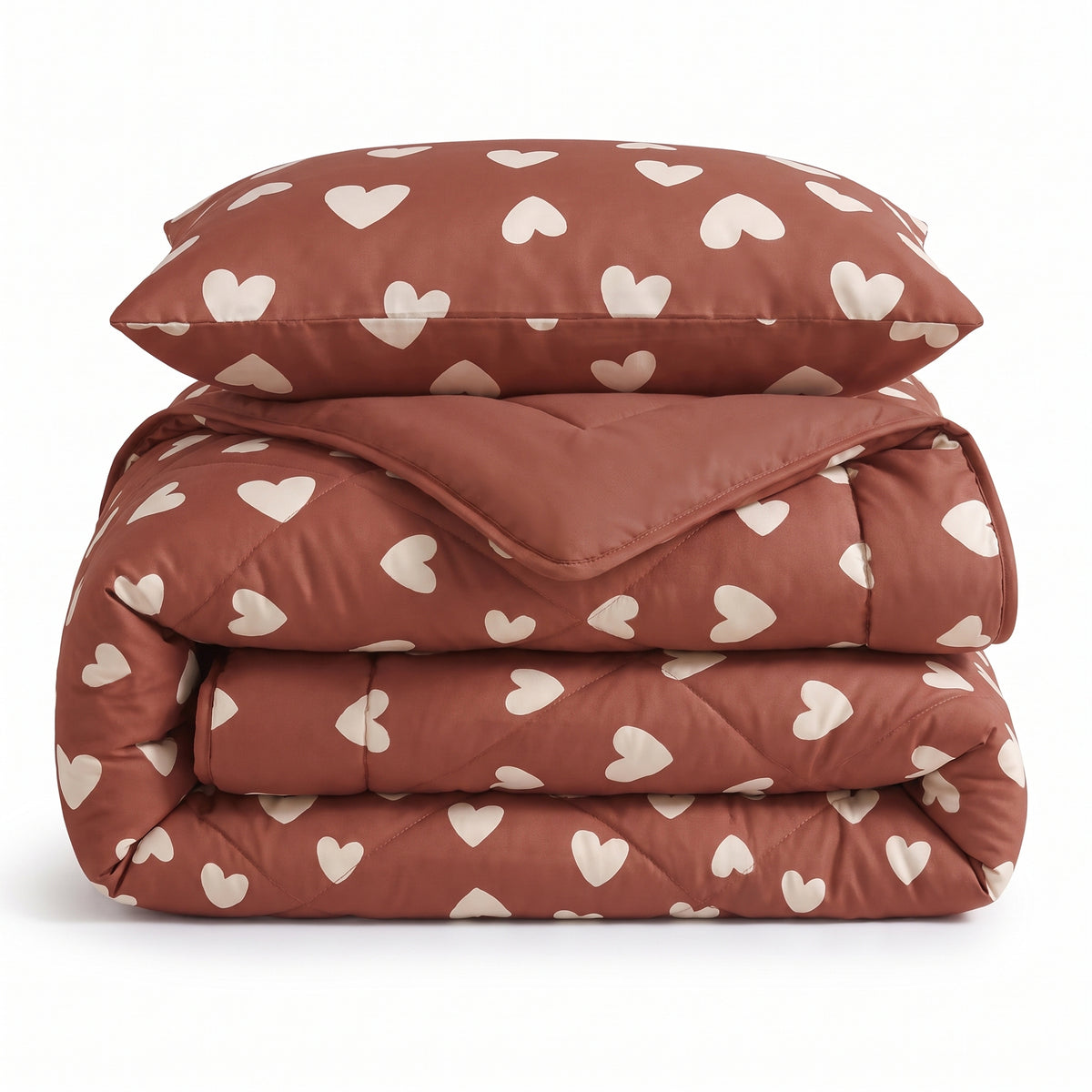 Sleeptime Lazy Kids Dekbed Hartjes Rood - 140 x 200 cm met sloop
