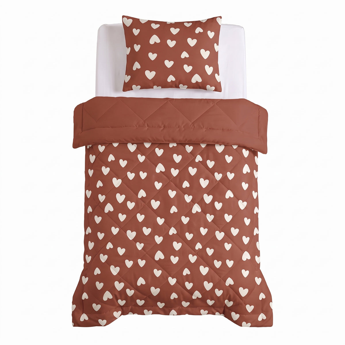 Sleeptime Lazy Kids Dekbed Hartjes Rood - 140 x 200 cm met sloop