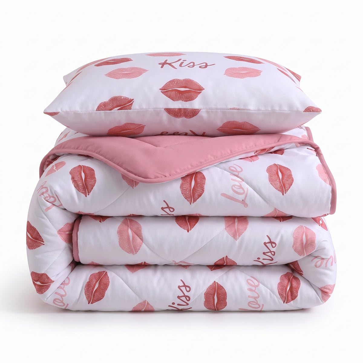 Sleeptime Lazy Kids Dekbed Kusjes Wit - 140 x 200 cm met sloop
