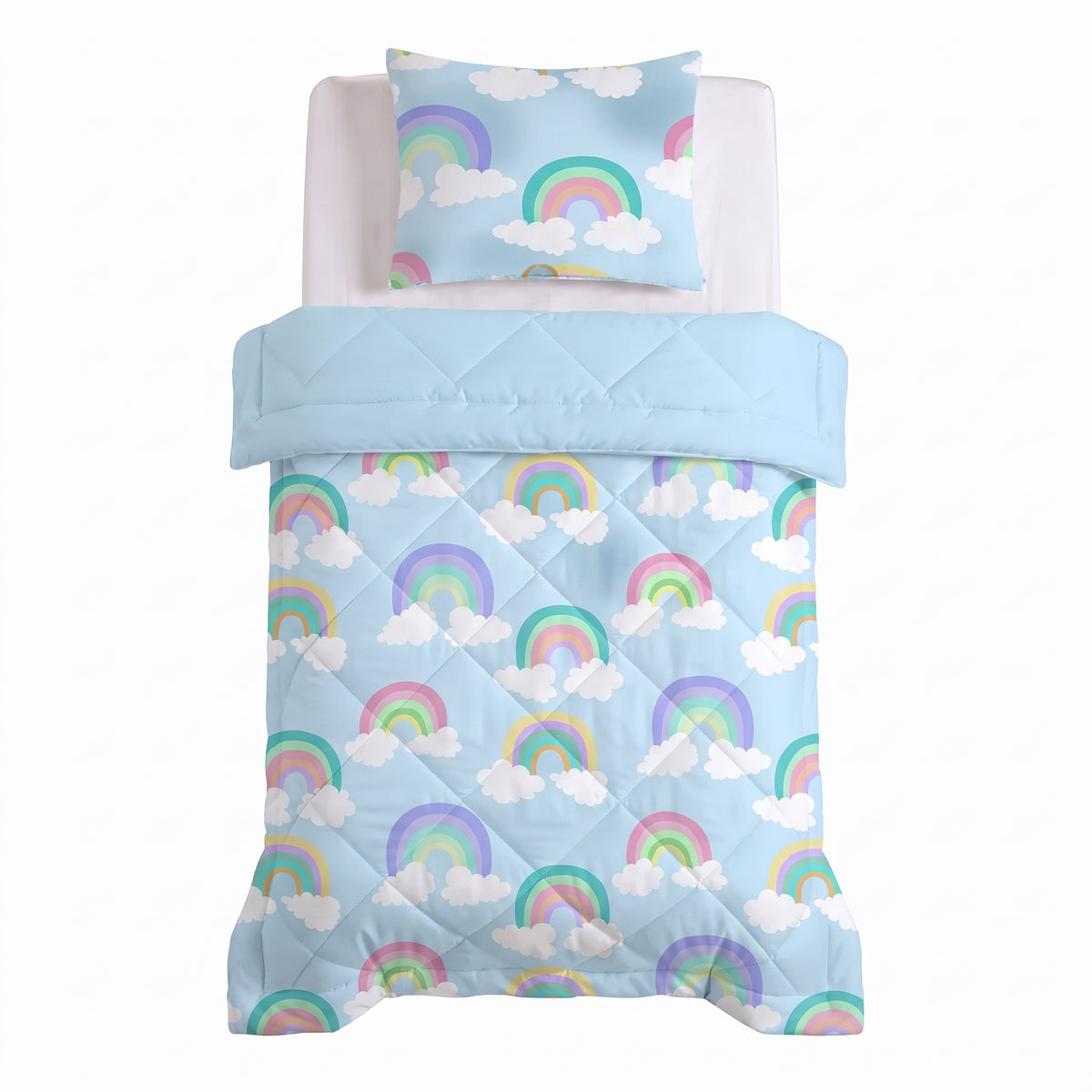 Sleeptime Lazy Kids Dekbed Regenboog Blauw - 140 x 200 cm met sloop