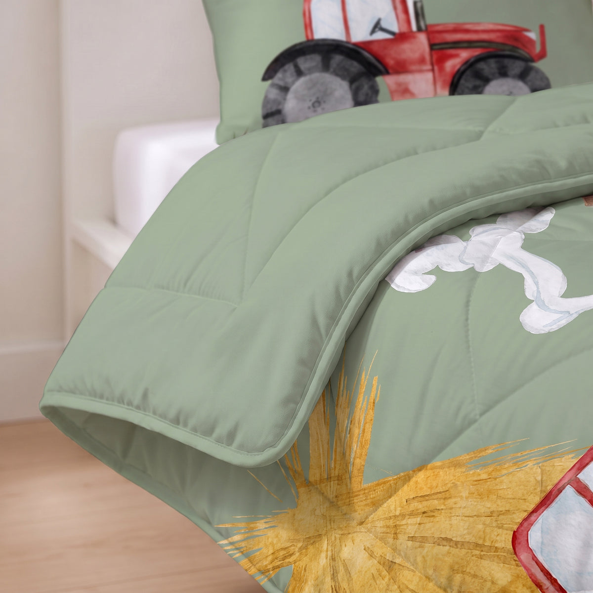 Sleeptime Lazy Kids Dekbed Traktor Groen - 140 x 200 cm met sloop
