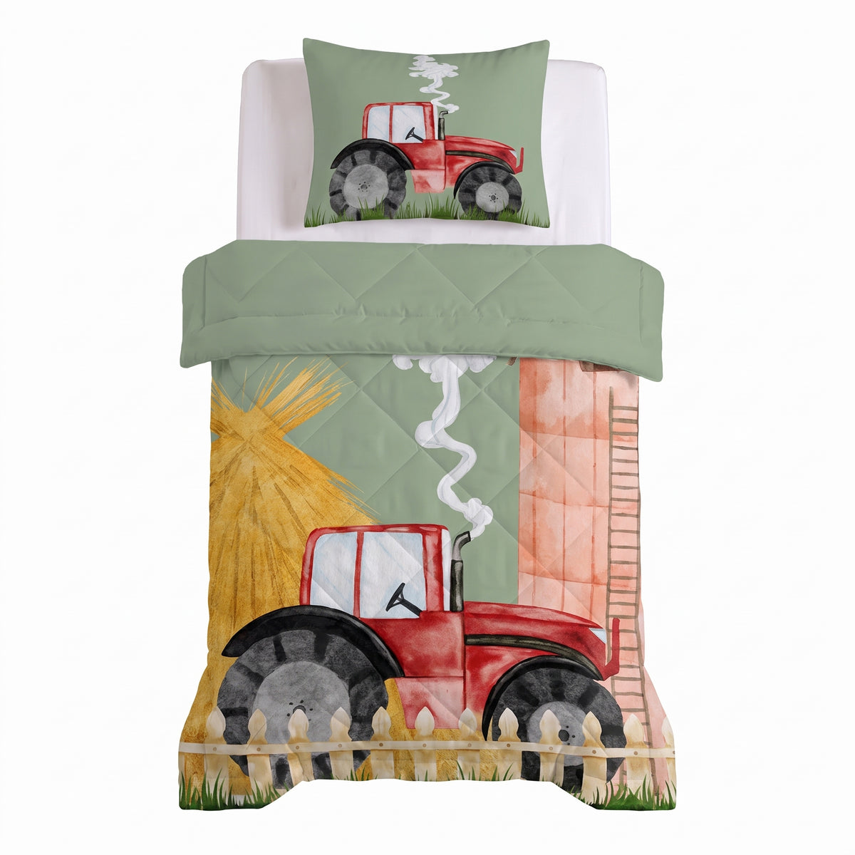 Sleeptime Lazy Kids Dekbed Traktor Groen - 140 x 200 cm met sloop
