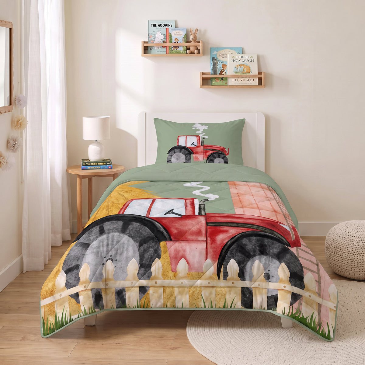 Sleeptime Lazy Kids Dekbed Traktor Groen - 140 x 200 cm met sloop