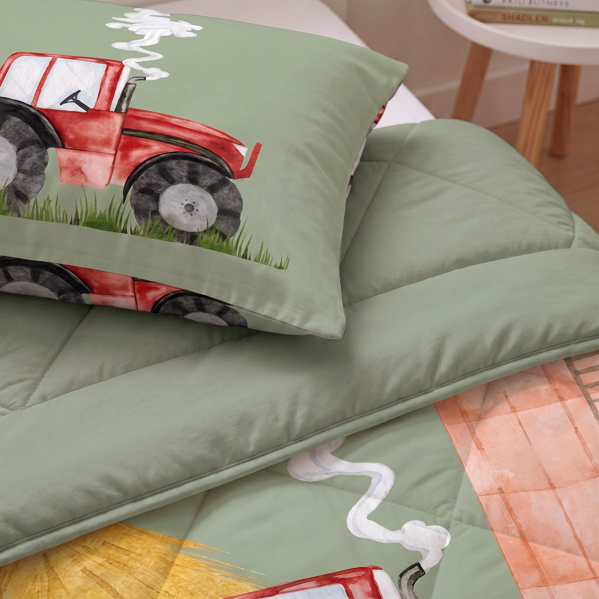 Sleeptime Lazy Kids Dekbed Traktor Groen - 140 x 200 cm met sloop